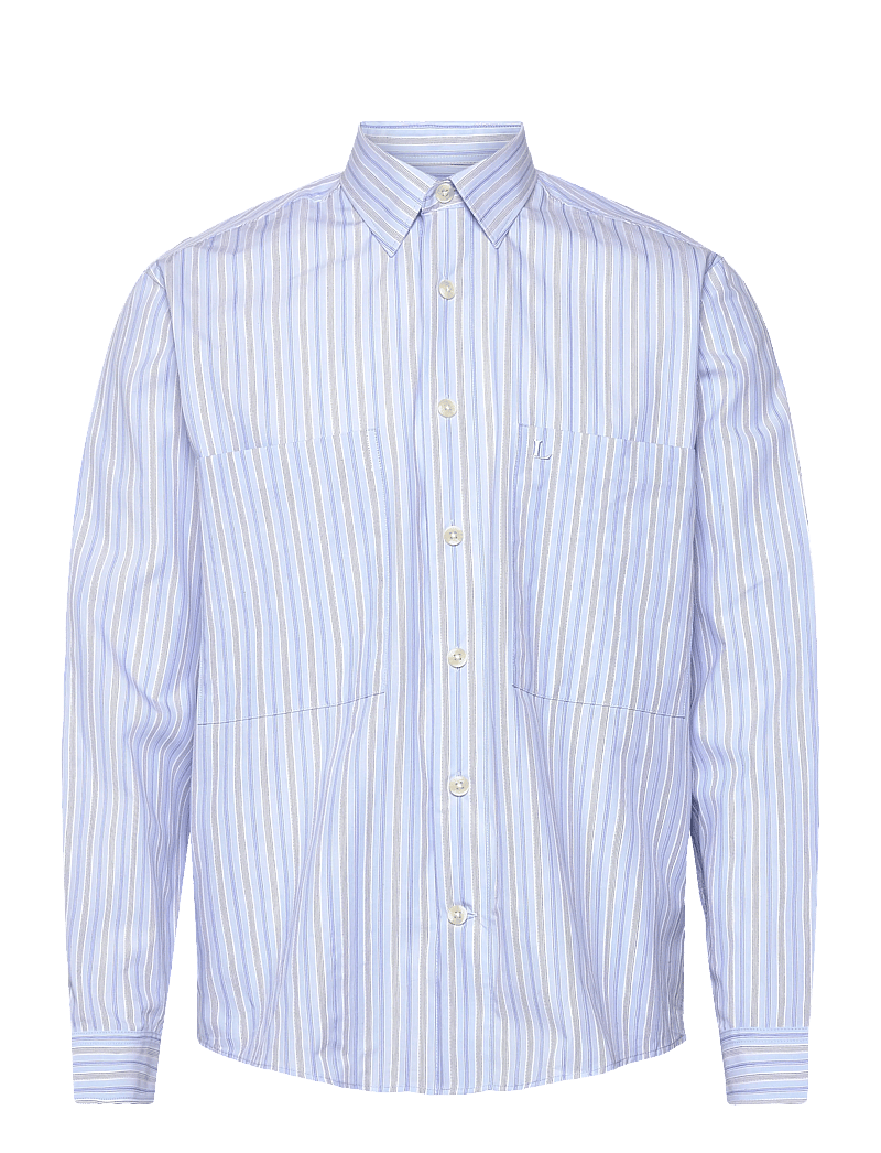 Lindbergh - Fine striped L/S shirt - gestreifte hemden - lt blue - 0