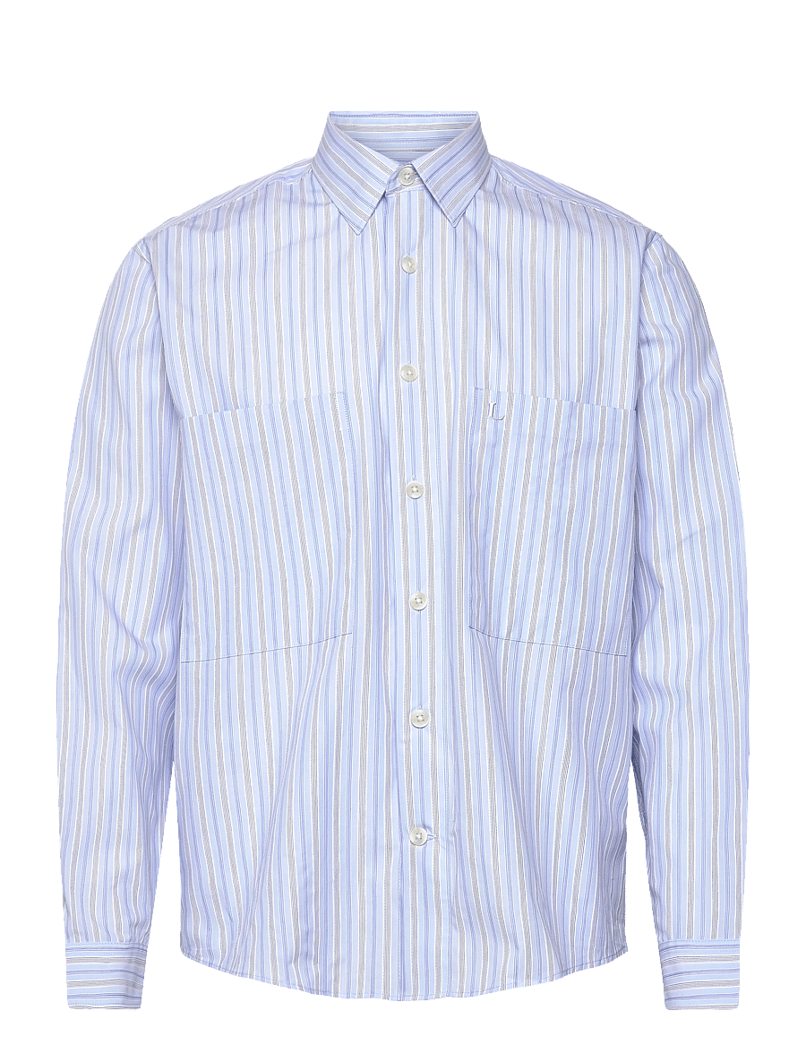 Lindbergh - Fine striped L/S shirt - triibulised särgid - lt blue - 0