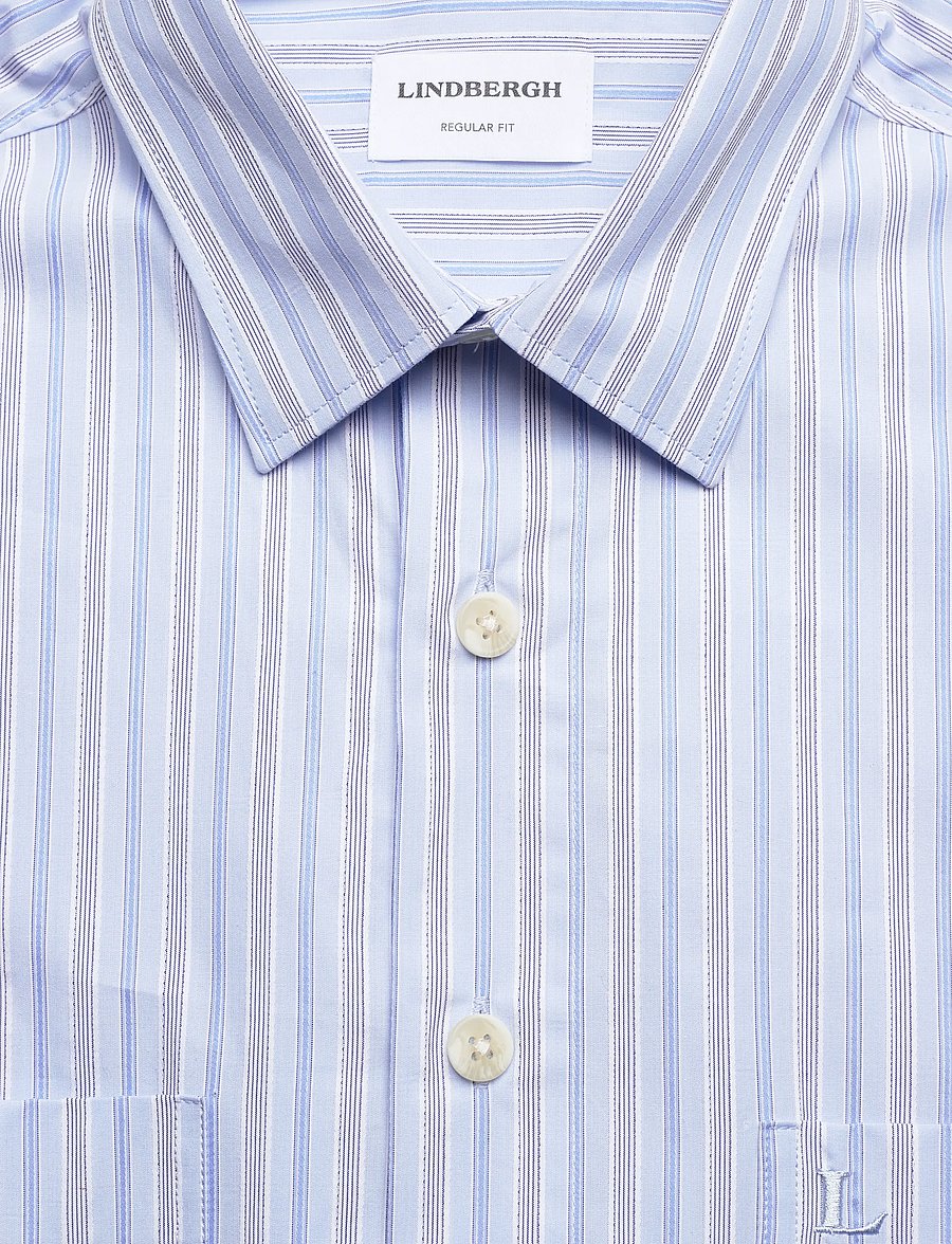 Lindbergh - Fine striped L/S shirt - triibulised särgid - lt blue - 2