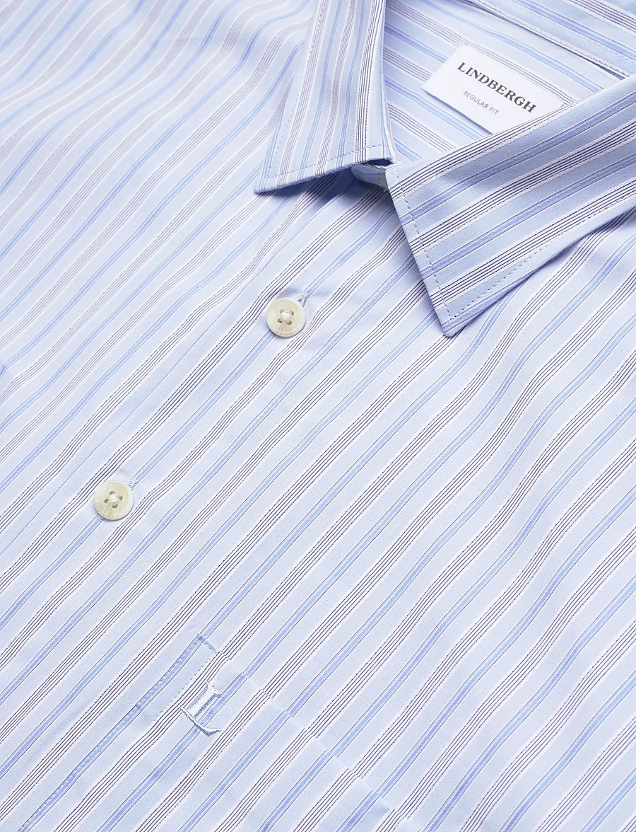 Lindbergh - Fine striped L/S shirt - triibulised särgid - lt blue - 3