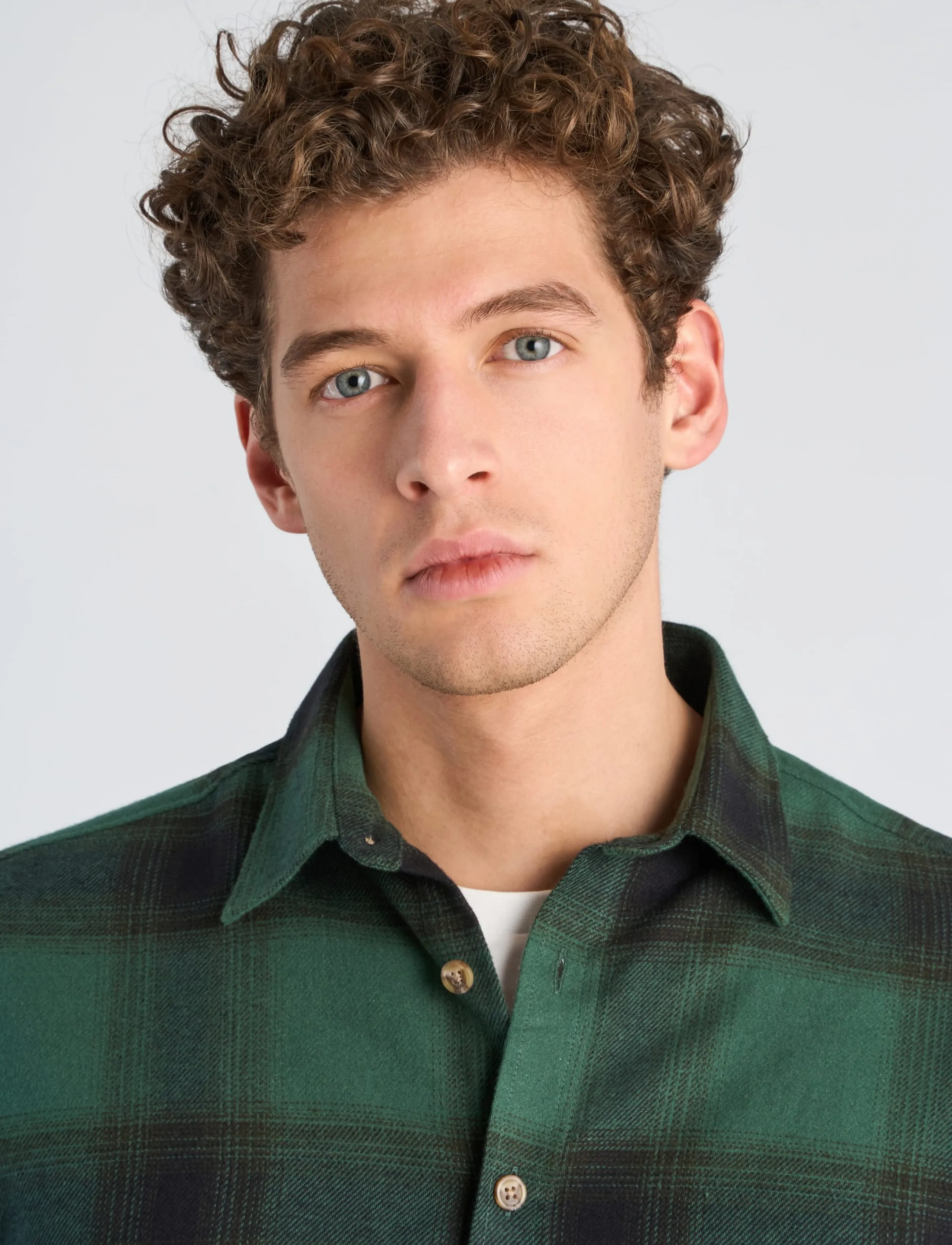Lindbergh - Heavy checked twill shirt L/S - dk green - 5