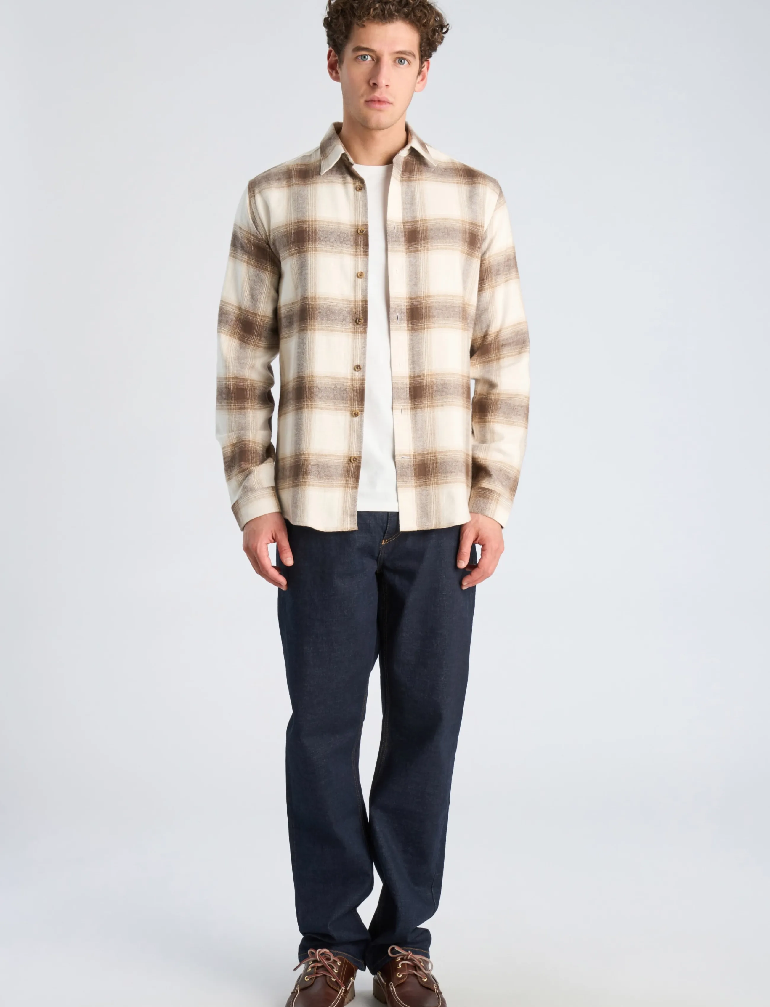 Lindbergh Heavy checked twill shirt L/S - Karierte Hemden - IVORY / cream
