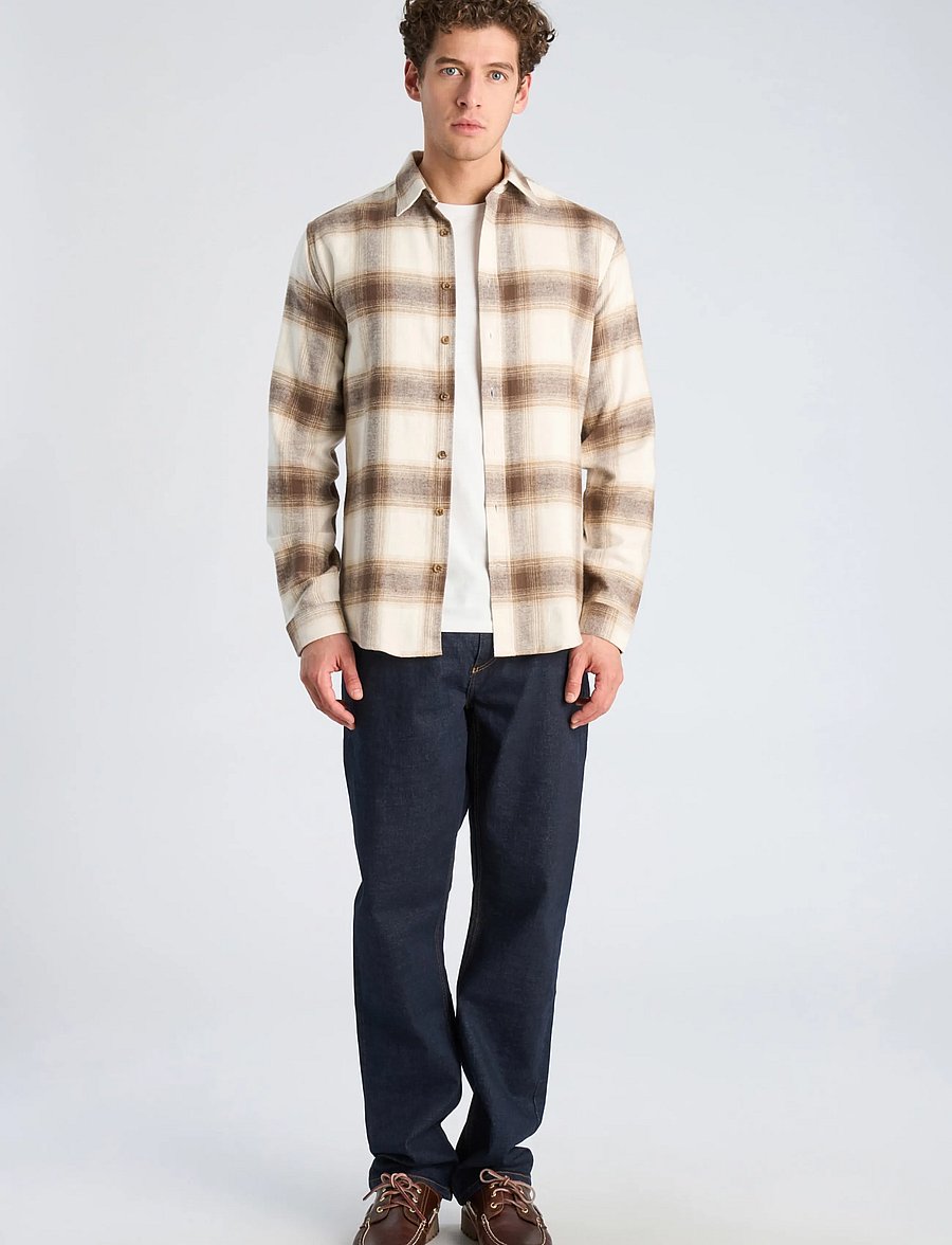 Lindbergh - Heavy checked twill shirt L/S - flanell-hemden - ivory - 0