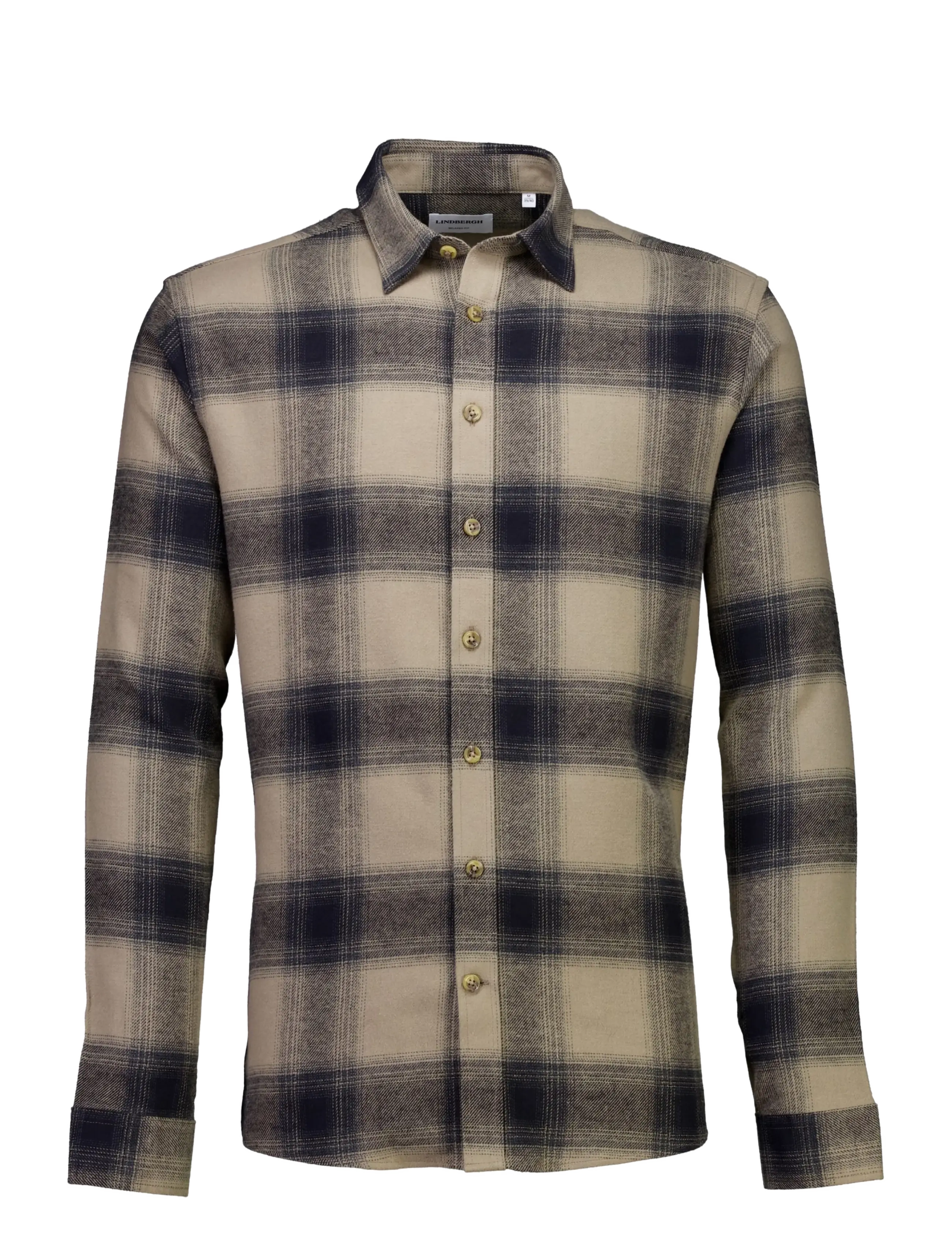 Lindbergh - Heavy checked twill shirt L/S - stone - 1