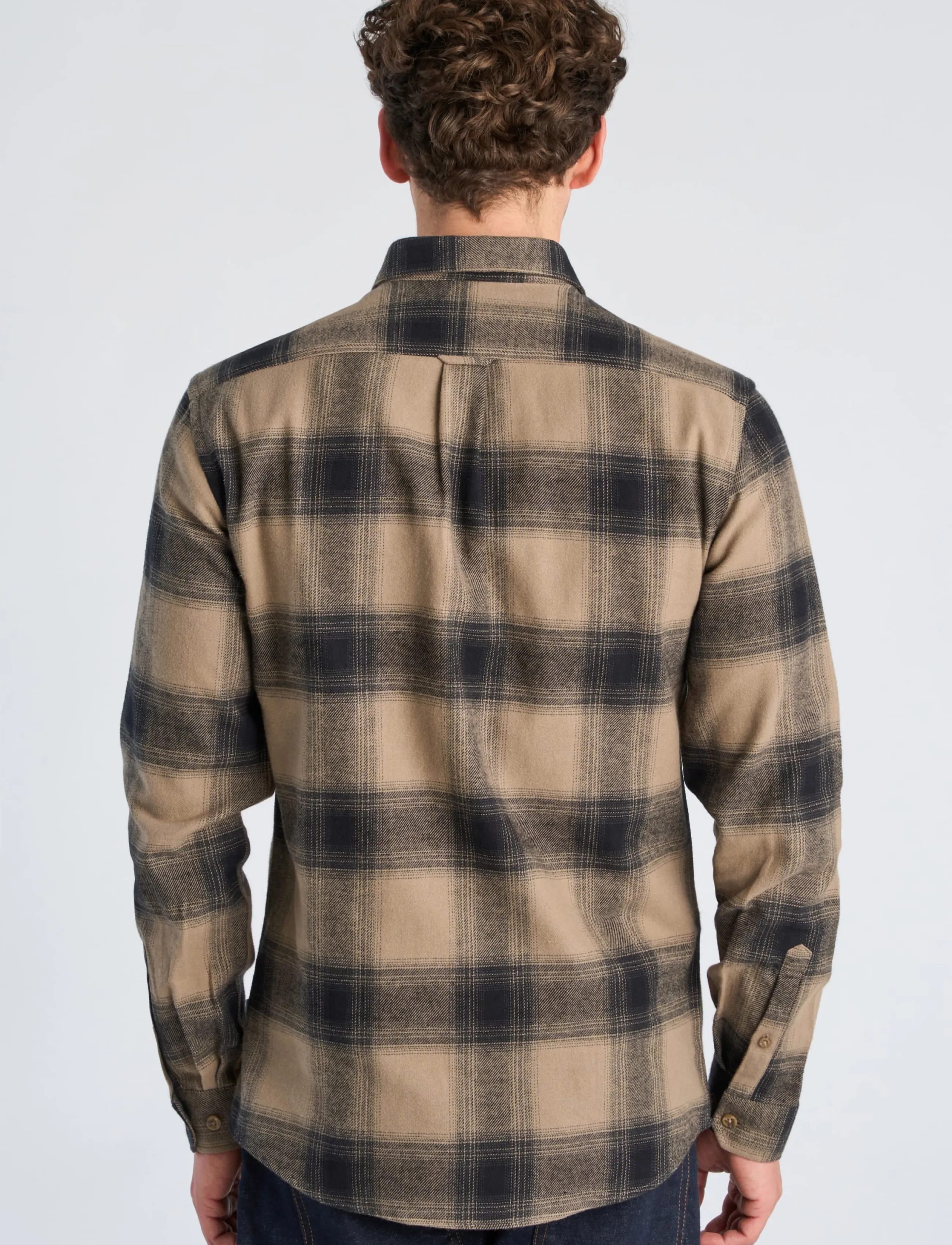 Lindbergh - Heavy checked twill shirt L/S - stone - 4
