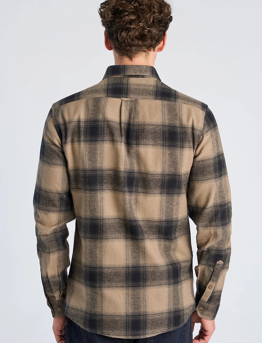 Lindbergh - Heavy checked twill shirt L/S - flanell-hemden - stone - 4