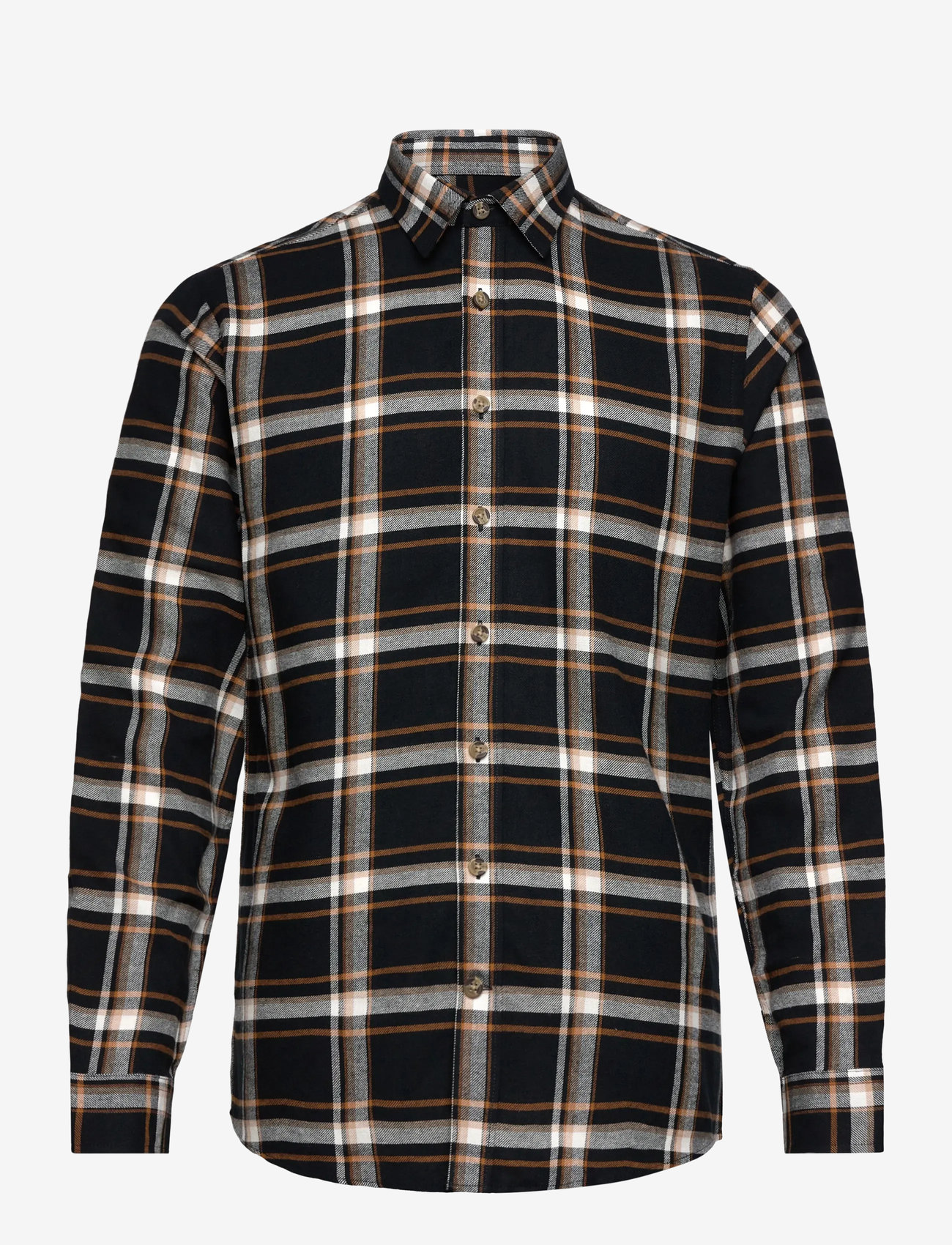 Lindbergh - Checked twill shirt L/S - rutiga skjortor - burnt orange - 1