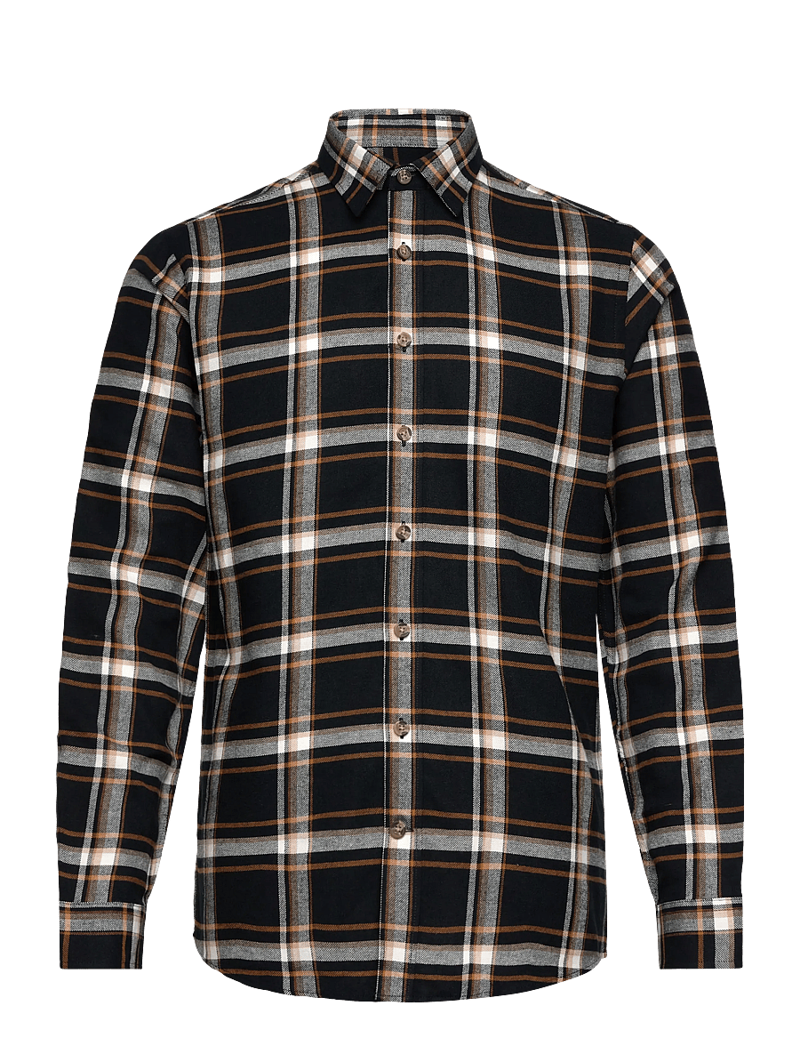 Lindbergh - Checked twill shirt L/S - karierte hemden - burnt orange - 1