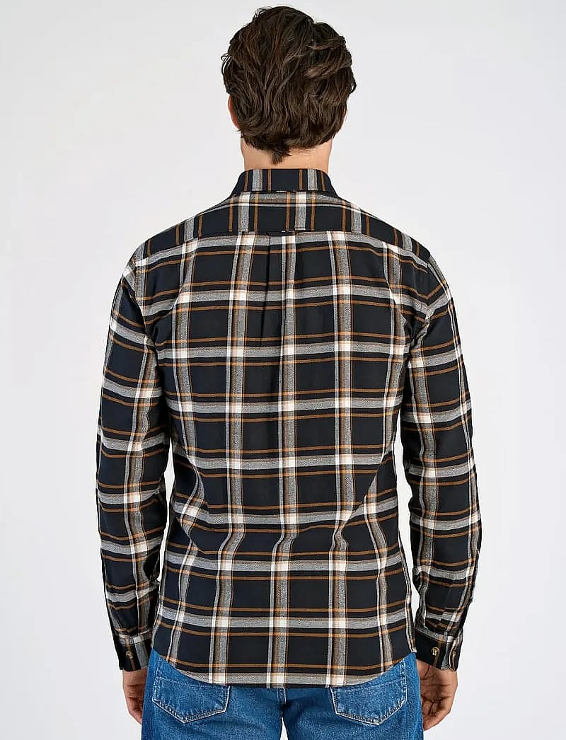 Lindbergh - Checked twill shirt L/S - rutiga skjortor - burnt orange - 4