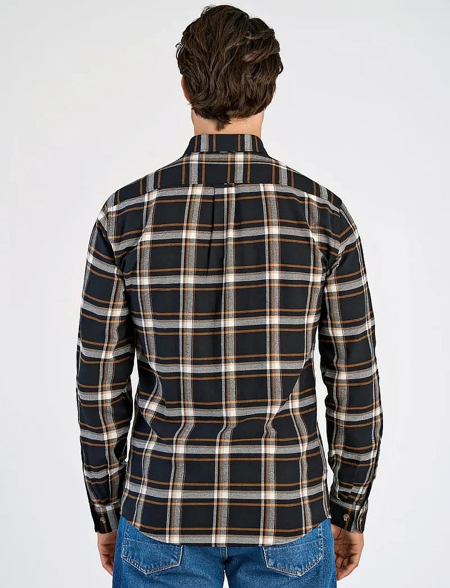 Lindbergh - Checked twill shirt L/S - karierte hemden - burnt orange - 4