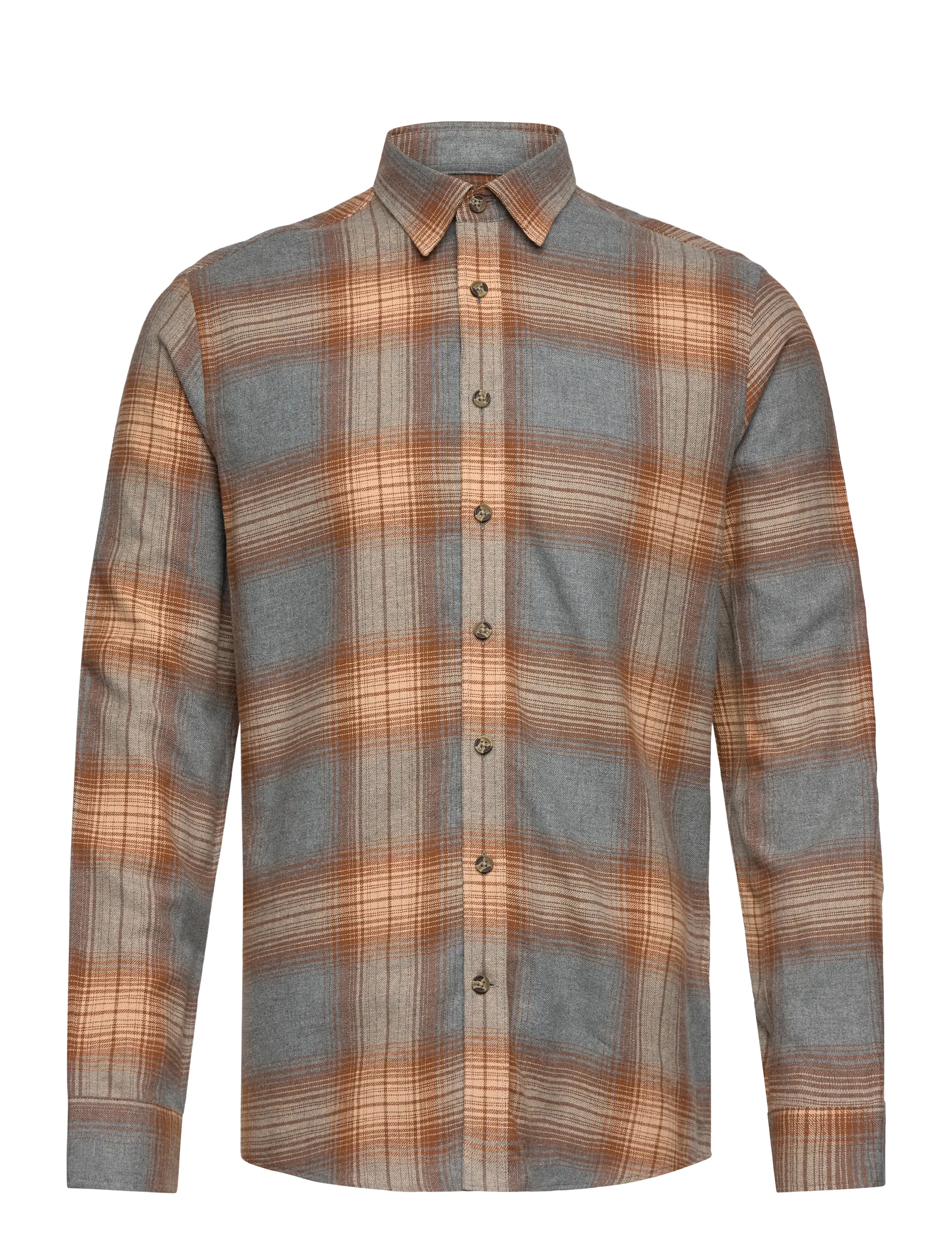LINDBERGH Checked Twill Shirt L/S Grau - S - Herren