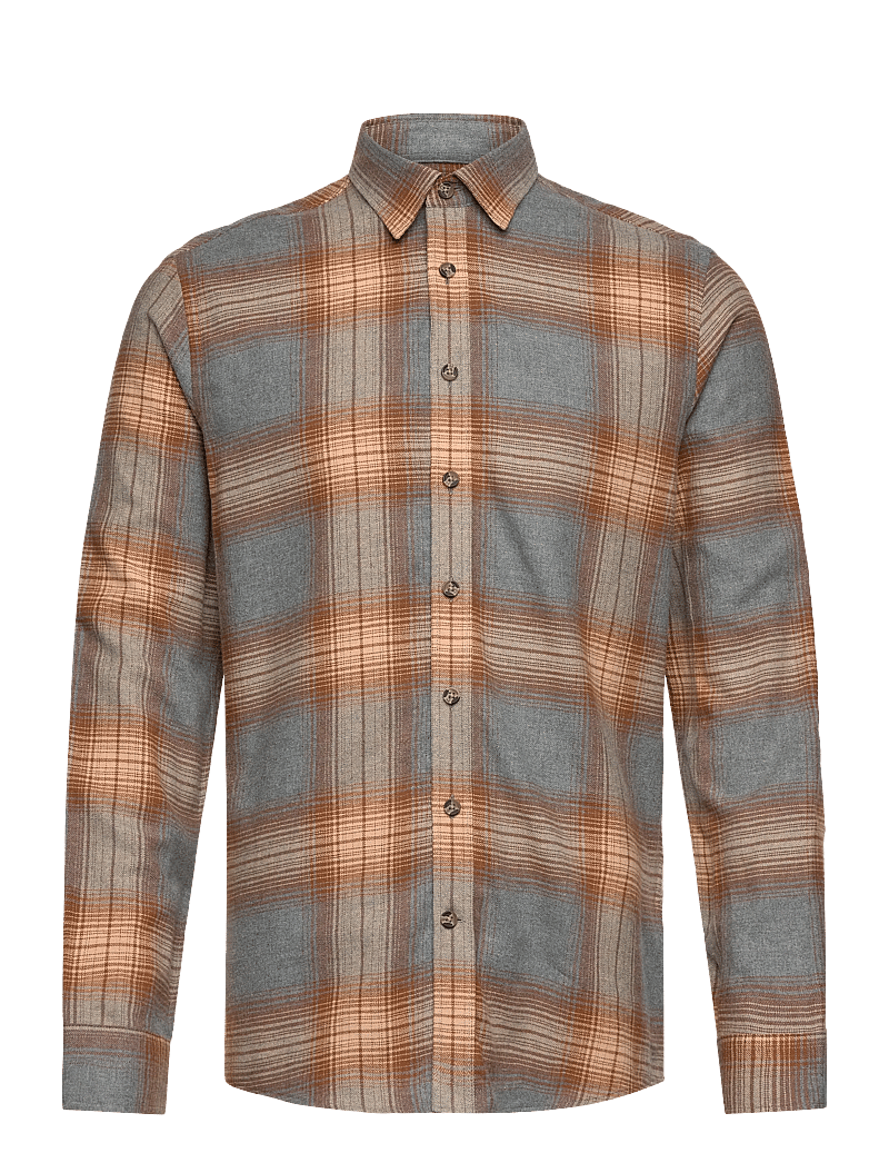 Lindbergh - Checked twill shirt L/S - karierte hemden - grey mel - 1