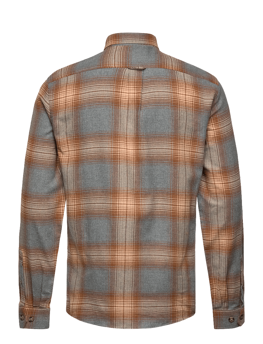 Lindbergh - Checked twill shirt L/S - rutiga skjortor - grey mel - 2
