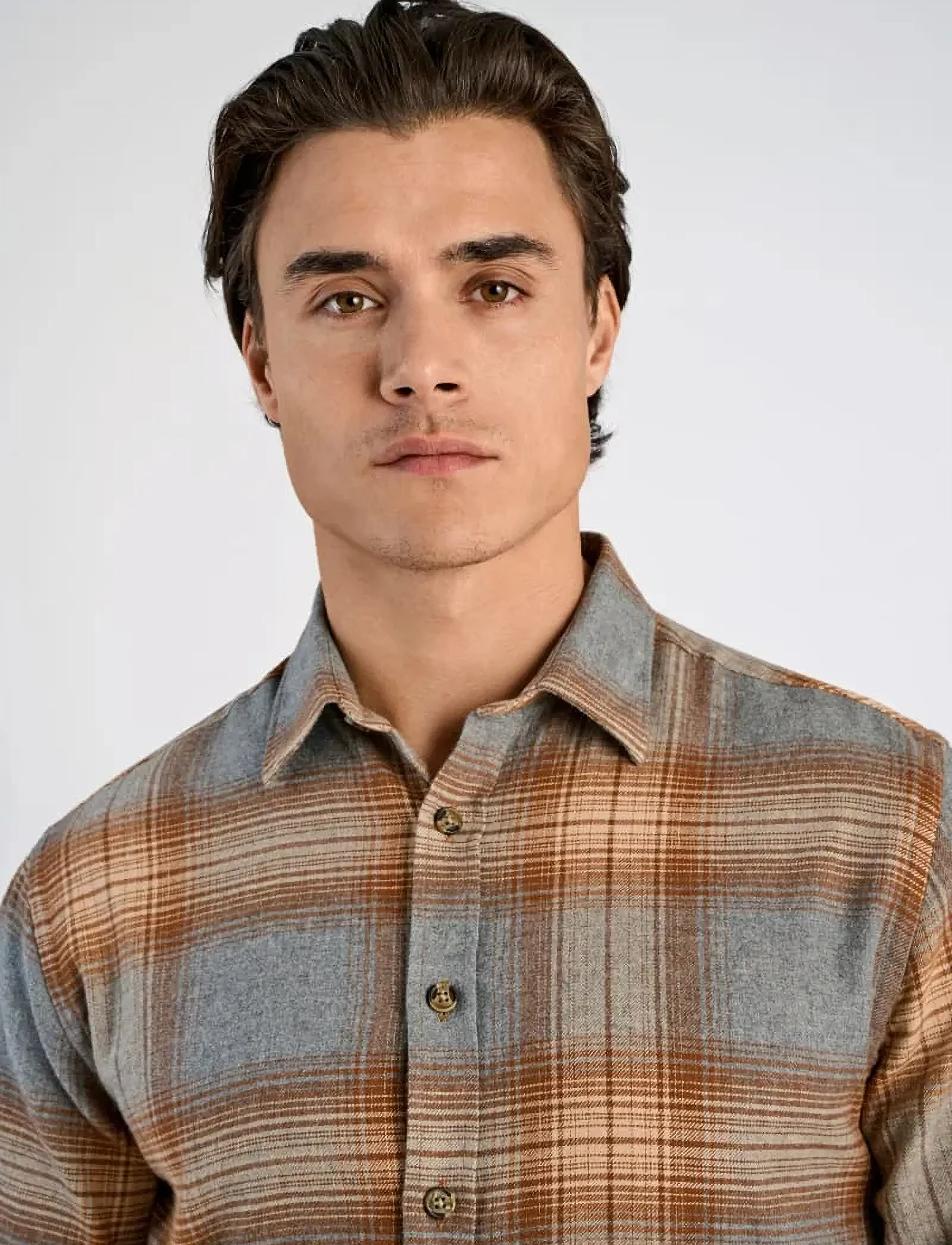 Lindbergh - Checked twill shirt L/S - rutiga skjortor - grey mel - 3