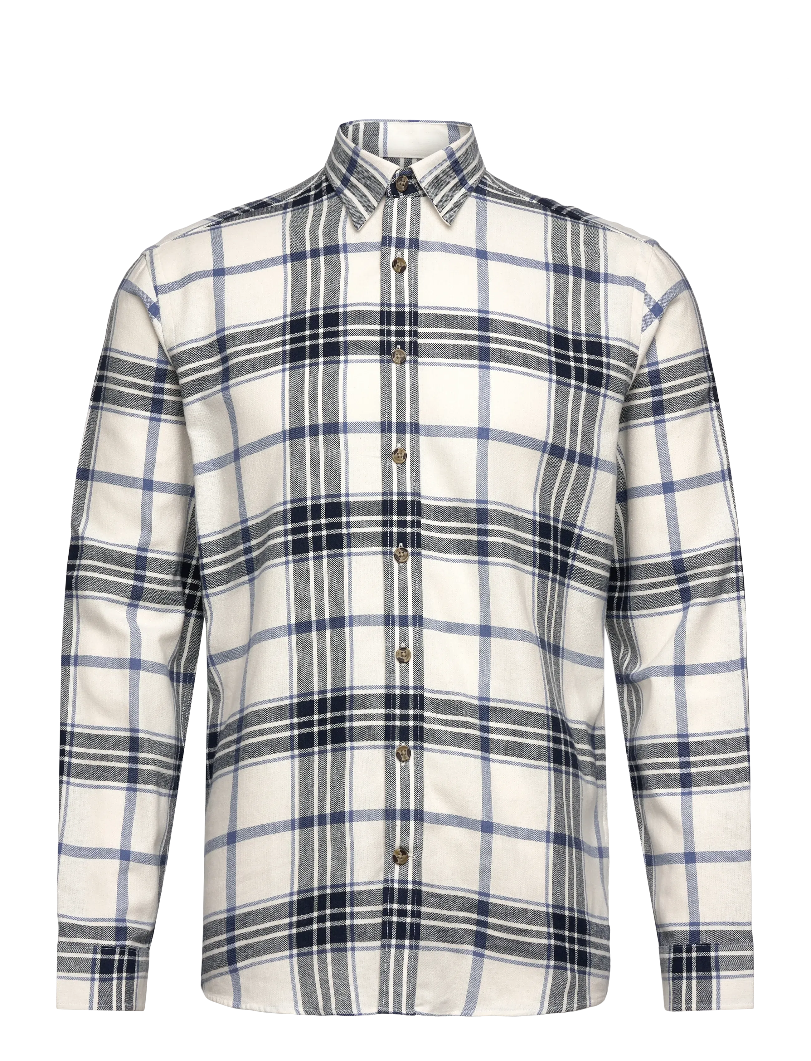 Lindbergh Checked twill shirt L/S - Hemden - OFF WHITE / white
