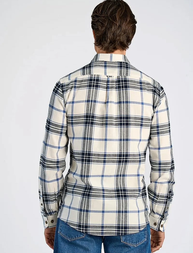 Lindbergh - Checked twill shirt L/S - karierte hemden - off white - 4