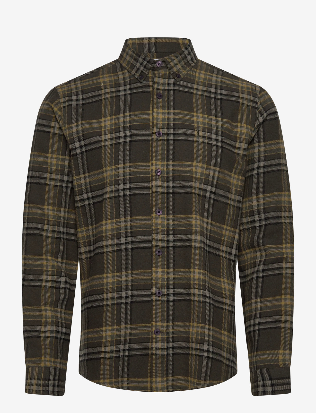 Lindbergh - Multi colored checked brushed shirtMulti colored checked brushed shirt L/S - rutiga skjortor - dk army - 1