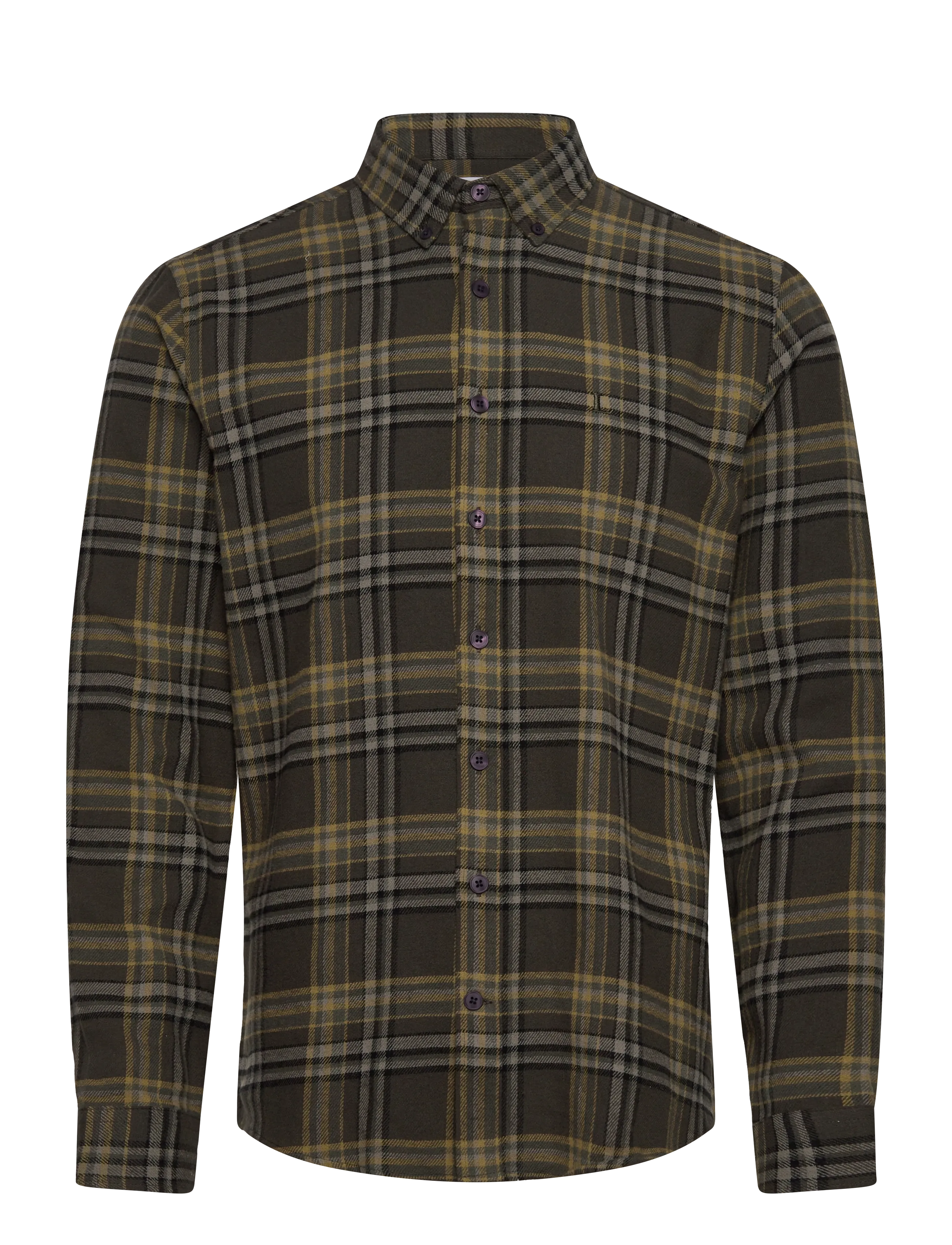 Multi colored checked brushed shirtMulti colored checked brushed shirt L/S - DK ARMY