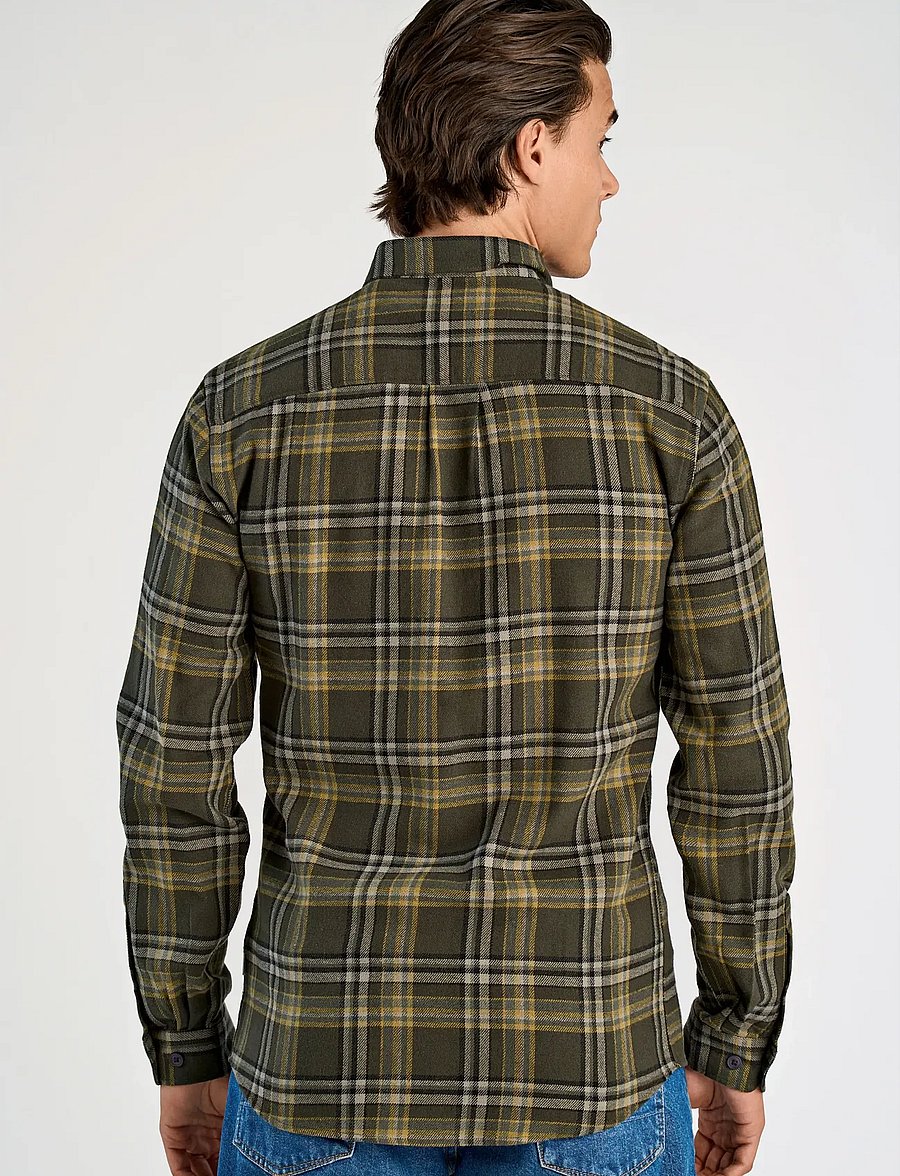 Lindbergh - Multi colored checked brushed shirtMulti colored checked brushed shirt L/S - ternede skjorter - dk army - 3