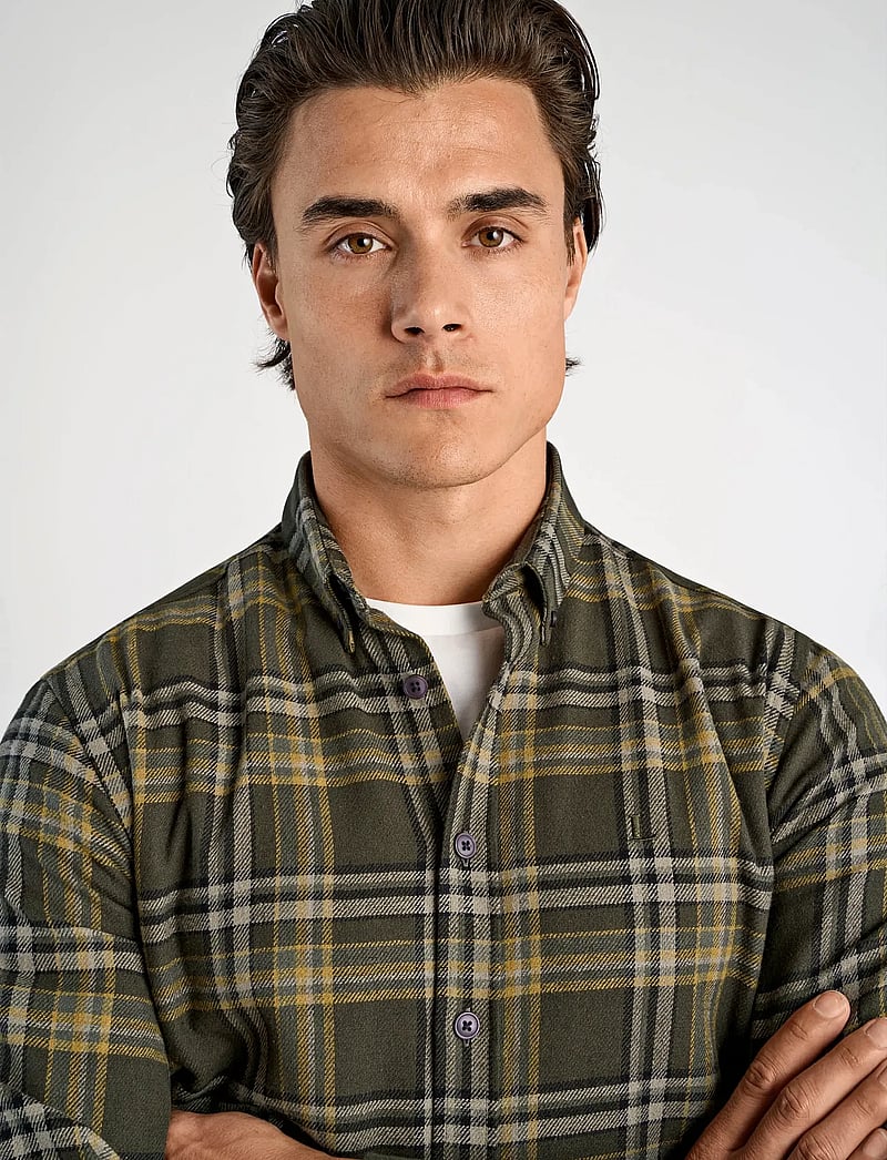 Lindbergh - Multi colored checked brushed shirtMulti colored checked brushed shirt L/S - rutiga skjortor - dk army - 5