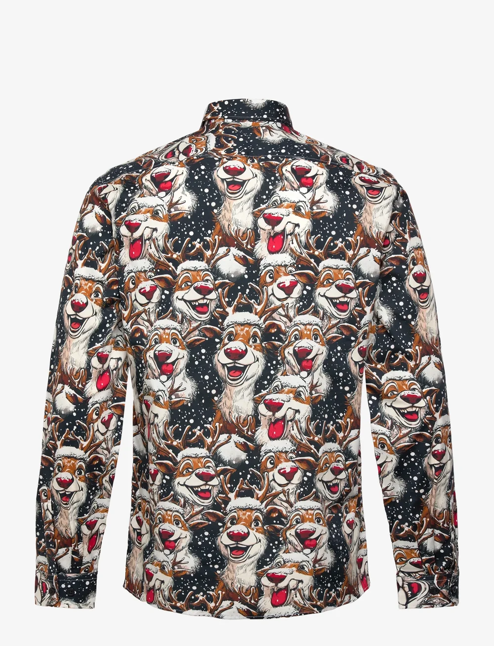 Lindbergh - AOP Christmas shirt L/S - mønstrede skjorter - black - 1