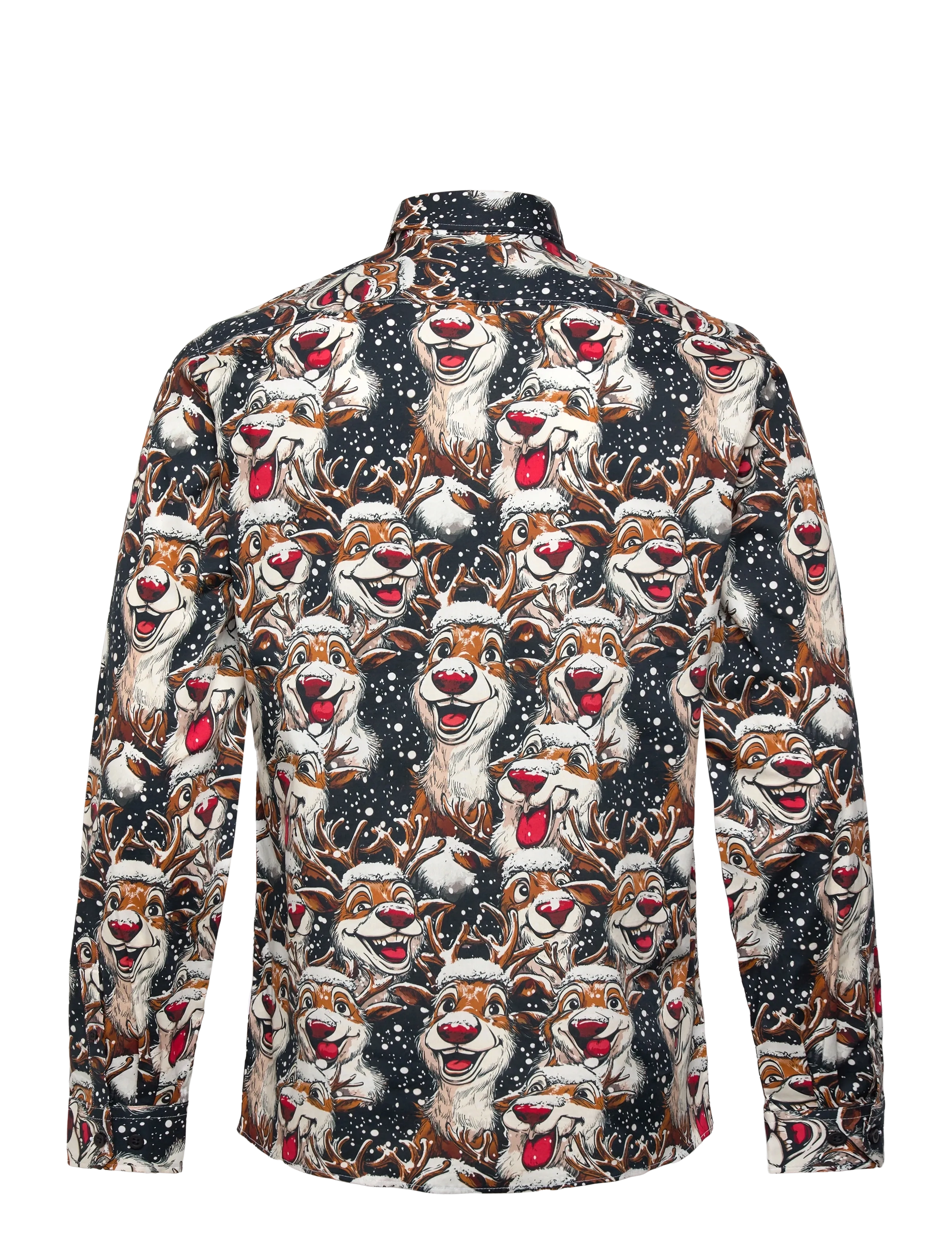 Lindbergh - AOP Christmas shirt L/S - sügisene kokkuhoid - black - 1