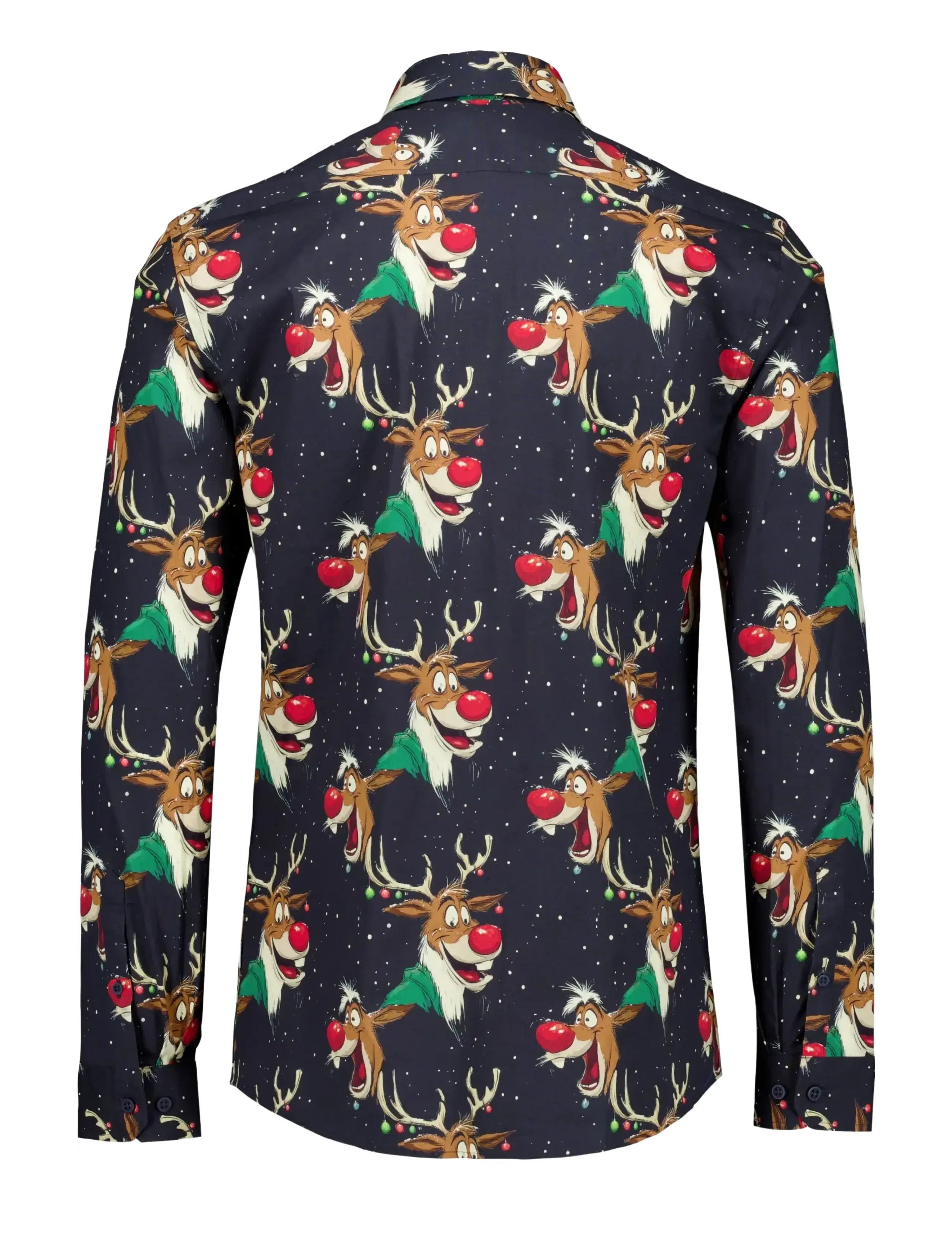 Lindbergh - AOP Christmas shirt L/S - mønstrede skjorter - dk blue - 2
