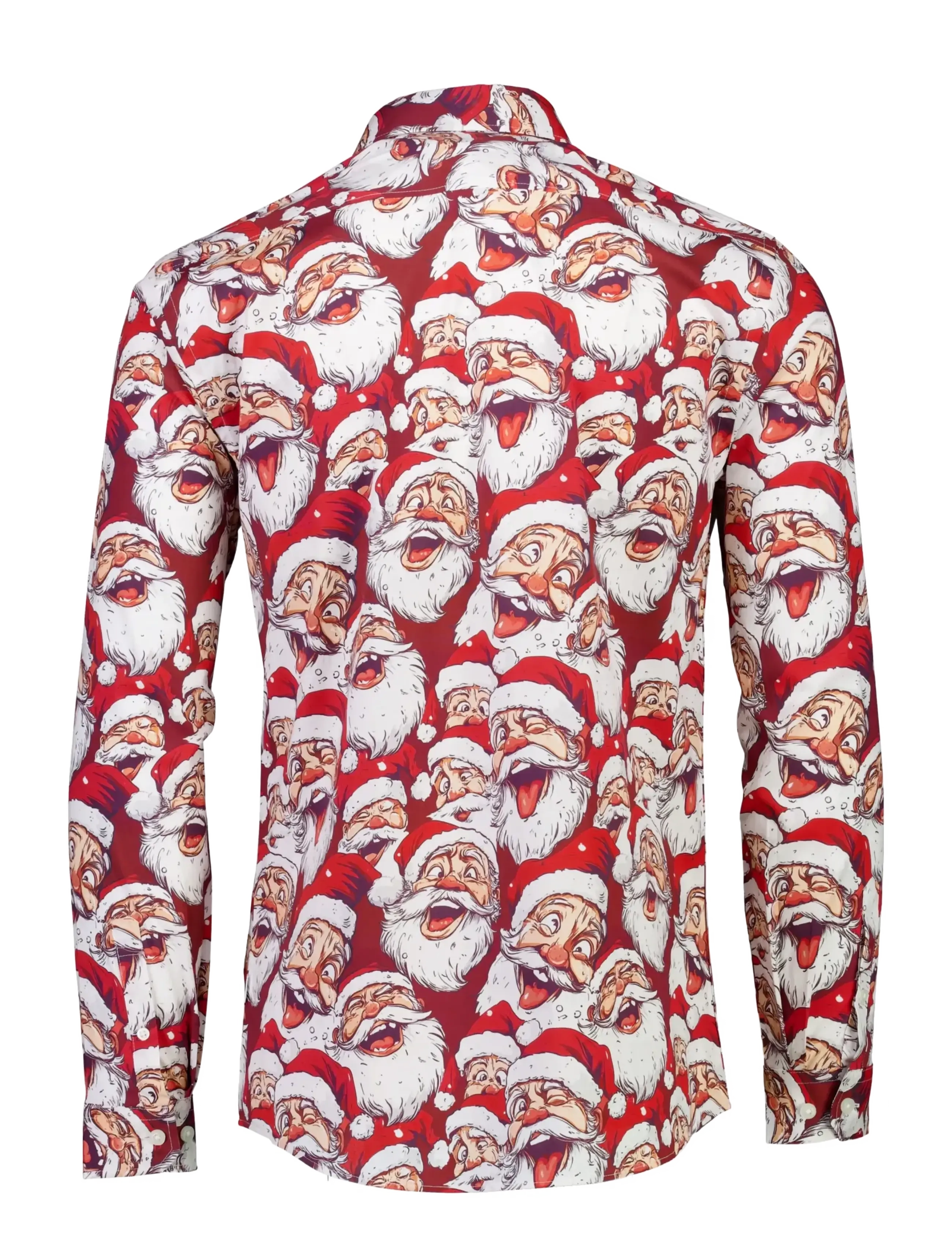 Lindbergh - AOP Christmas shirt L/S - mönstrade skjortor - red - 1