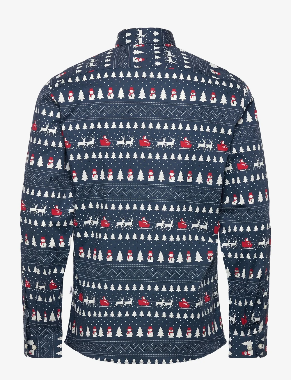 Lindbergh - AOP Christmas shirt L/S - casual shirts - blue - 1