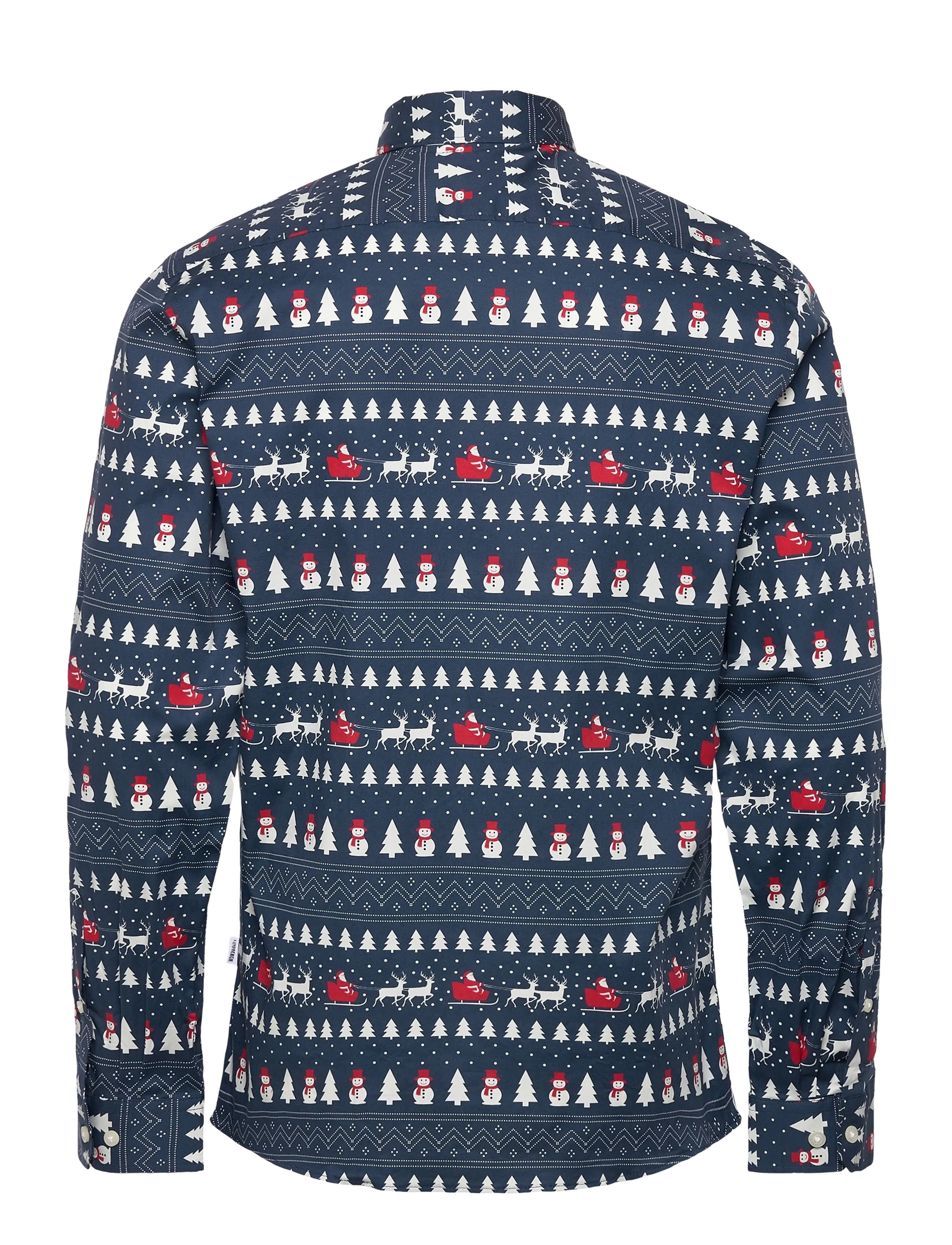 Lindbergh - AOP Christmas shirt L/S - casual shirts - blue - 1