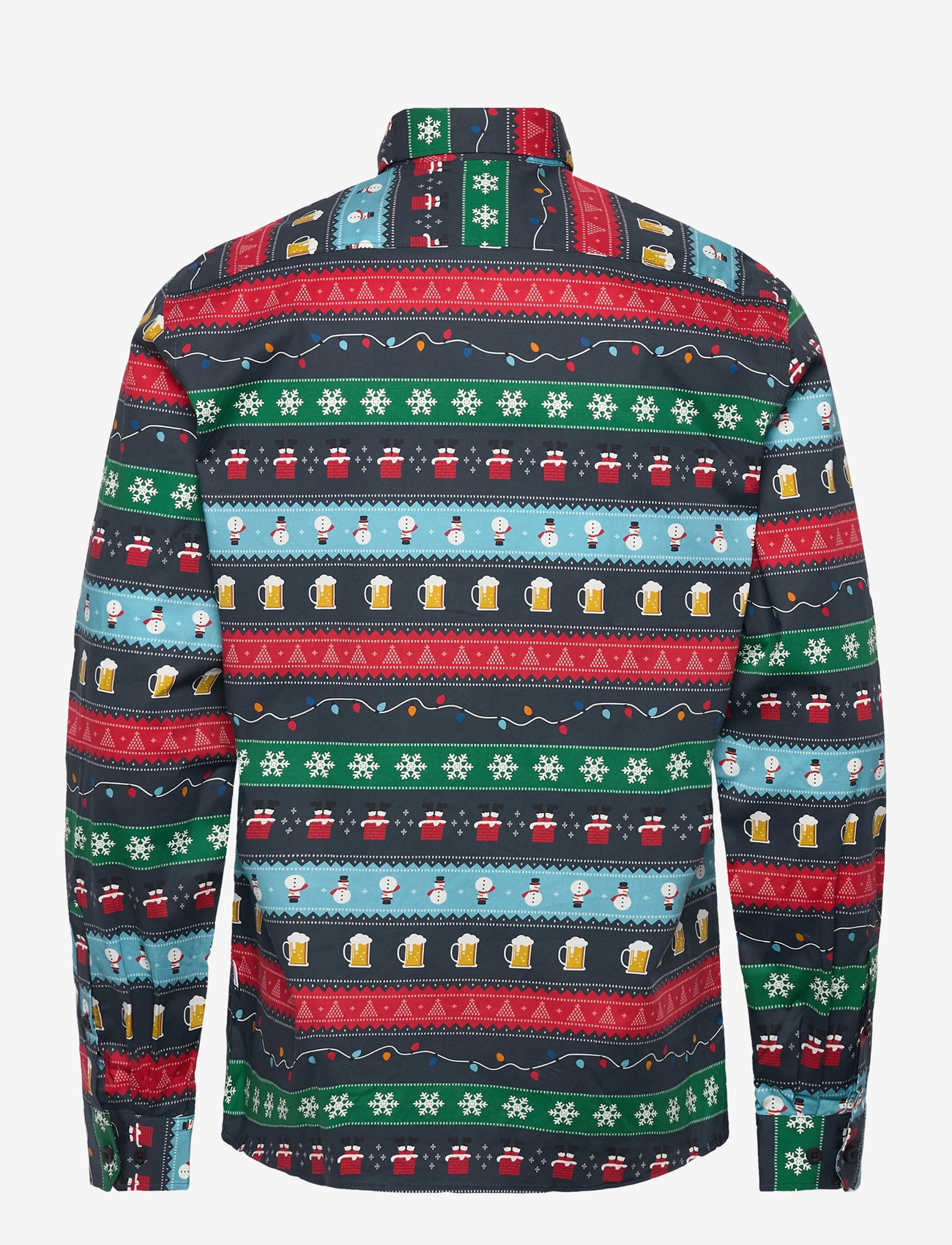 Lindbergh - AOP Christmas shirt L/S - casual skjortor - navy - 1