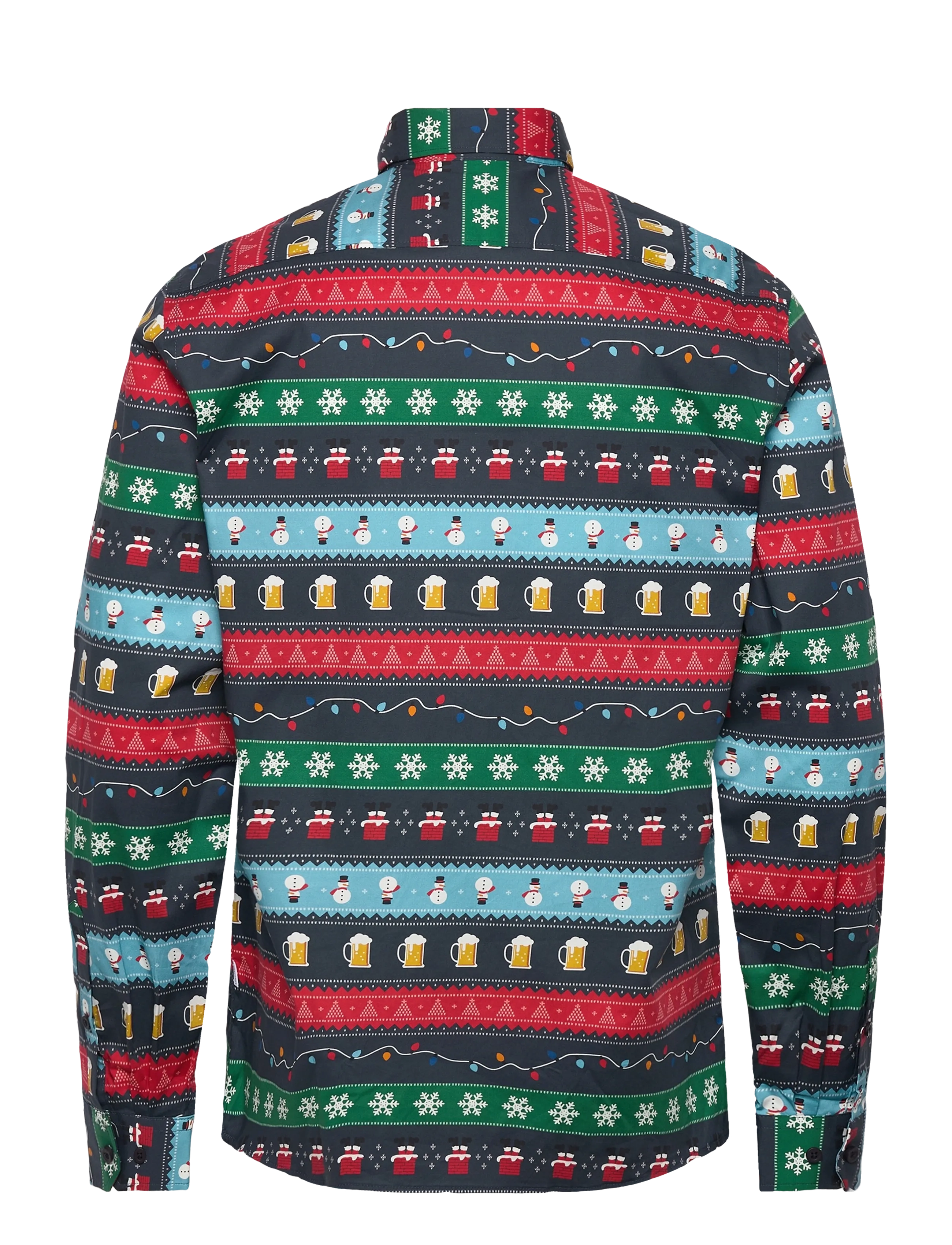 Lindbergh - AOP Christmas shirt L/S - casual skjortor - navy - 1
