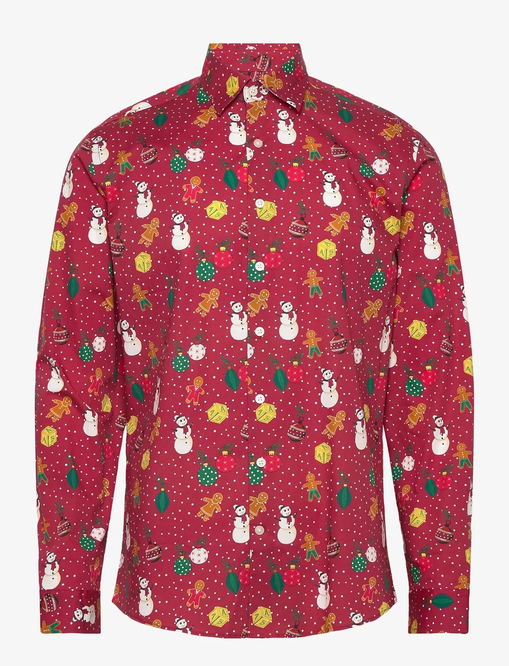 Lindbergh - AOP Christmas shirt L/S - casual hemden - red - 0