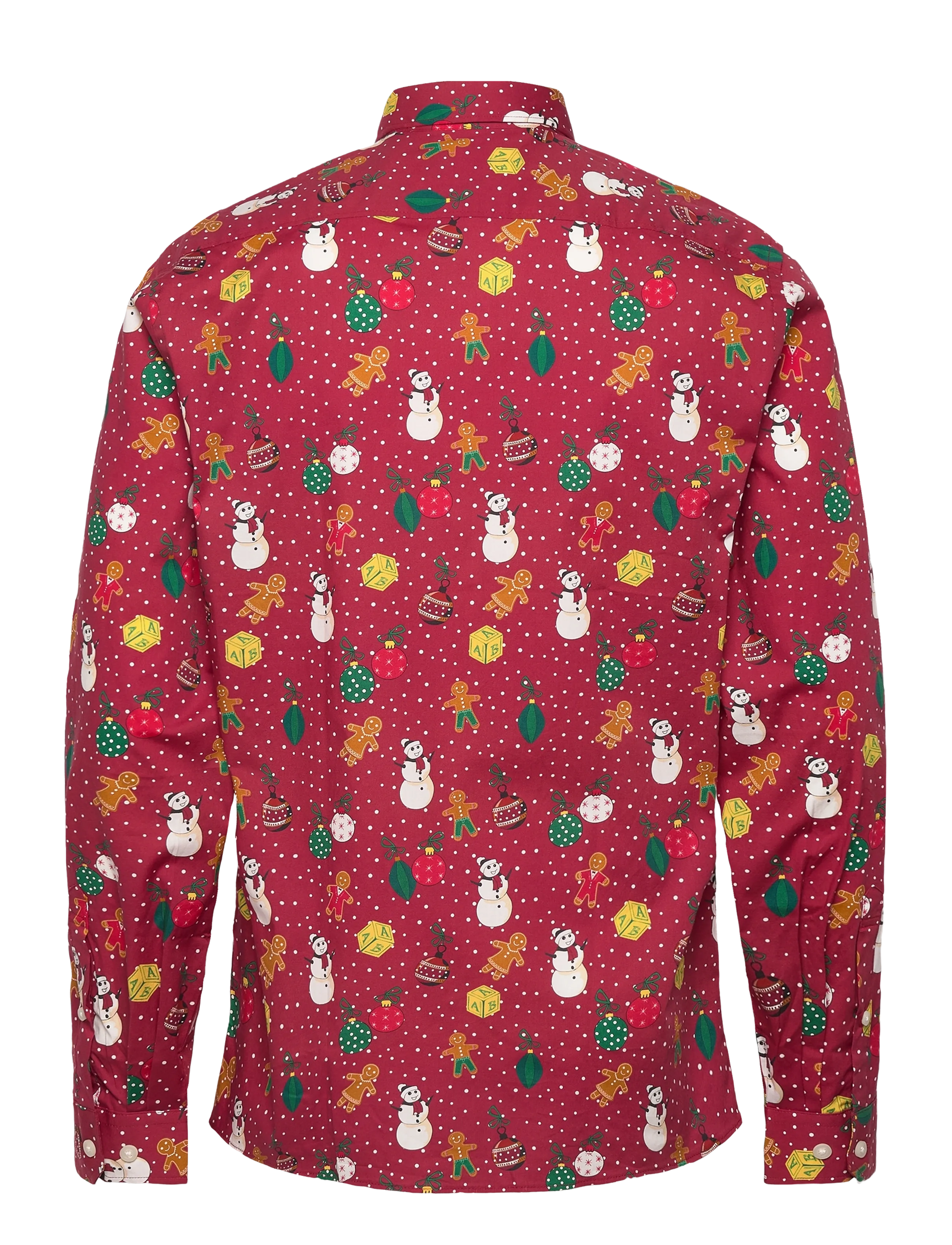 Lindbergh - AOP Christmas shirt L/S - kasdienio stiliaus marškiniai - red - 1
