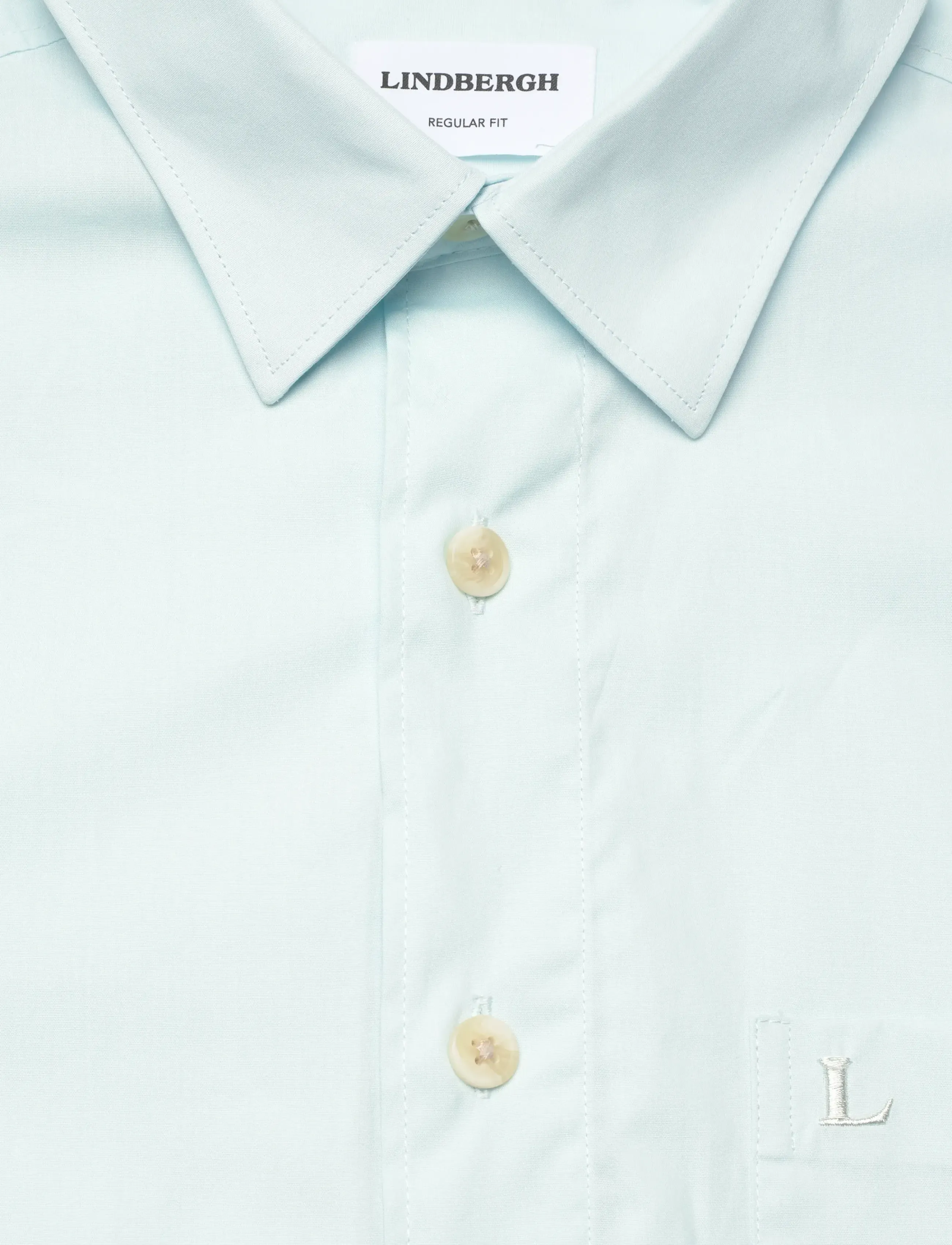 Lindbergh - Solid straight hemline shirt L/S - lt blue - 2