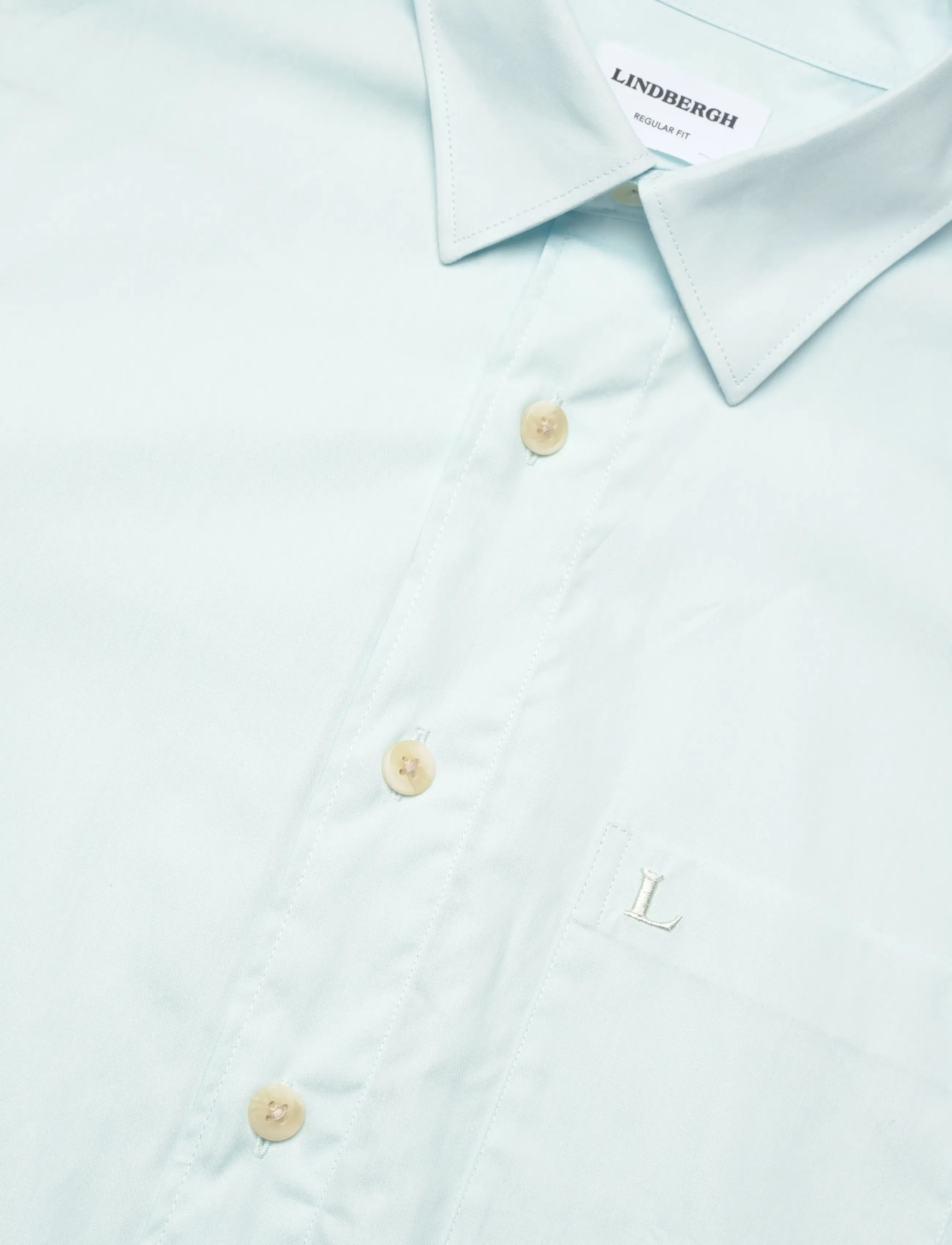 Lindbergh - Solid straight hemline shirt L/S - lt blue - 3