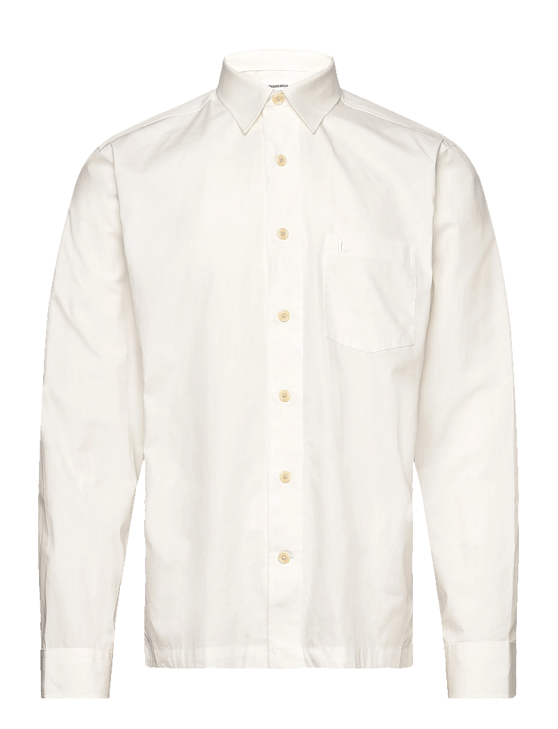 Lindbergh - Solid straight hemline shirt L/S - kostymskjortor - white - 0
