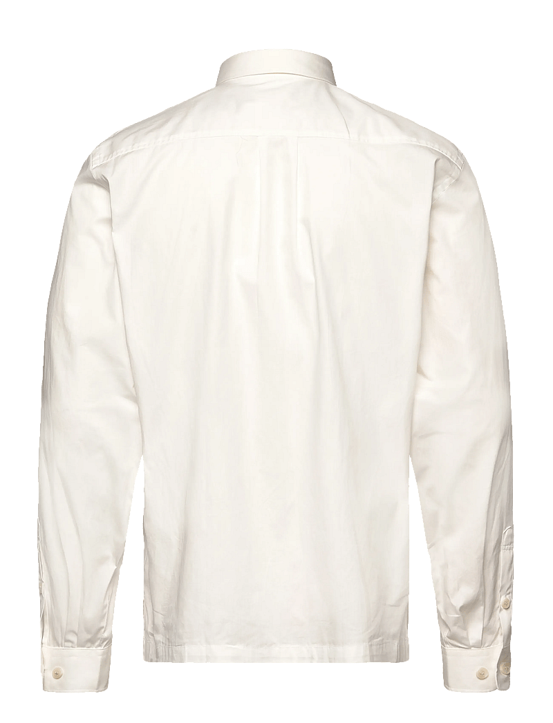 Lindbergh - Solid straight hemline shirt L/S - kostymskjortor - white - 1