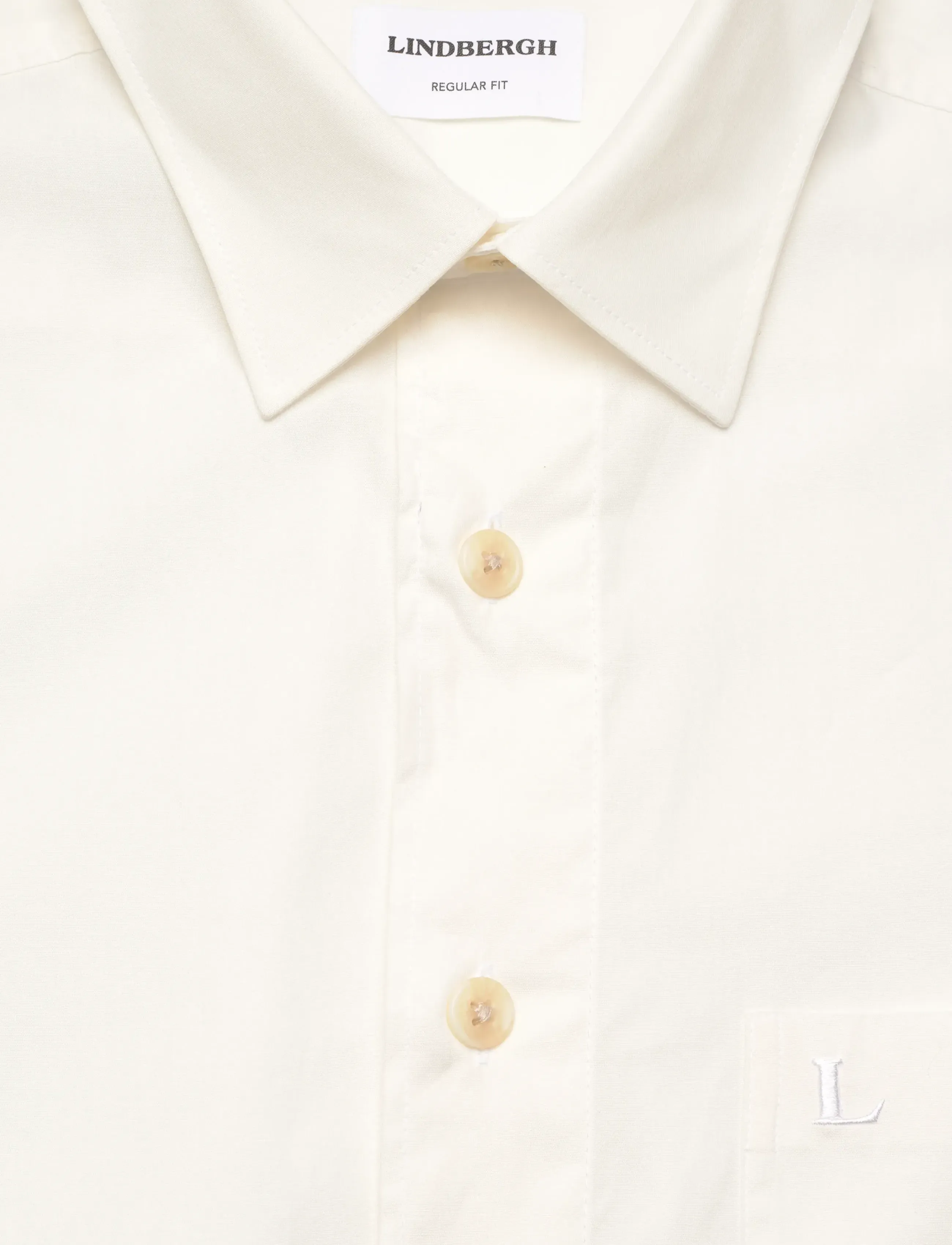Lindbergh - Solid straight hemline shirt L/S - white - 2
