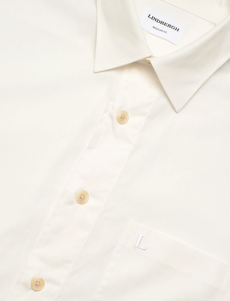 Lindbergh - Solid straight hemline shirt L/S - kostymskjortor - white - 3
