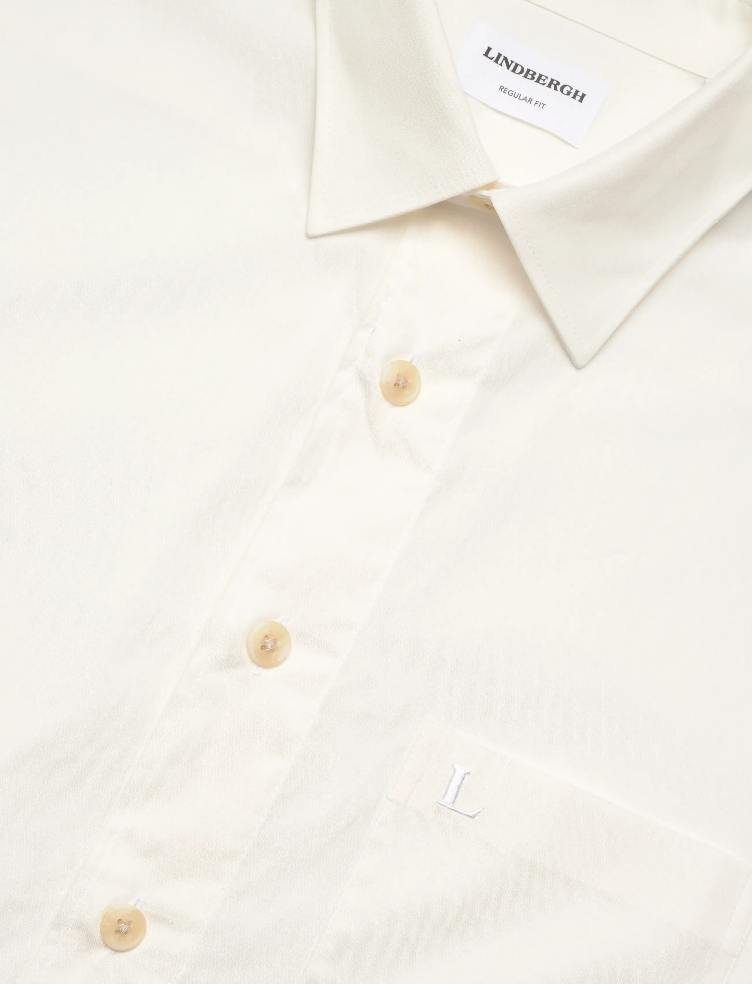 Lindbergh - Solid straight hemline shirt L/S - white - 3