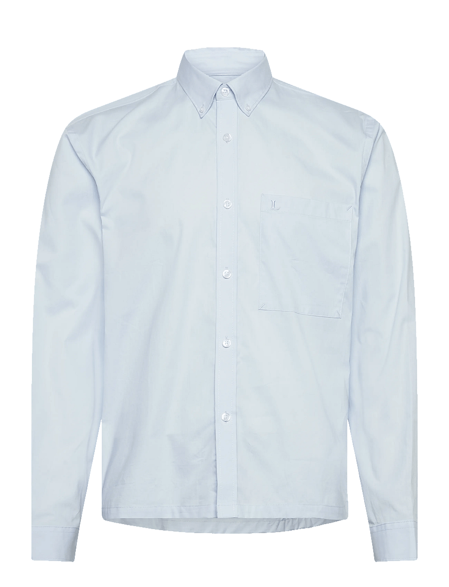 Lindbergh - Fine oxford cropped shirt L/S - oxford shirts - lt blue - 1