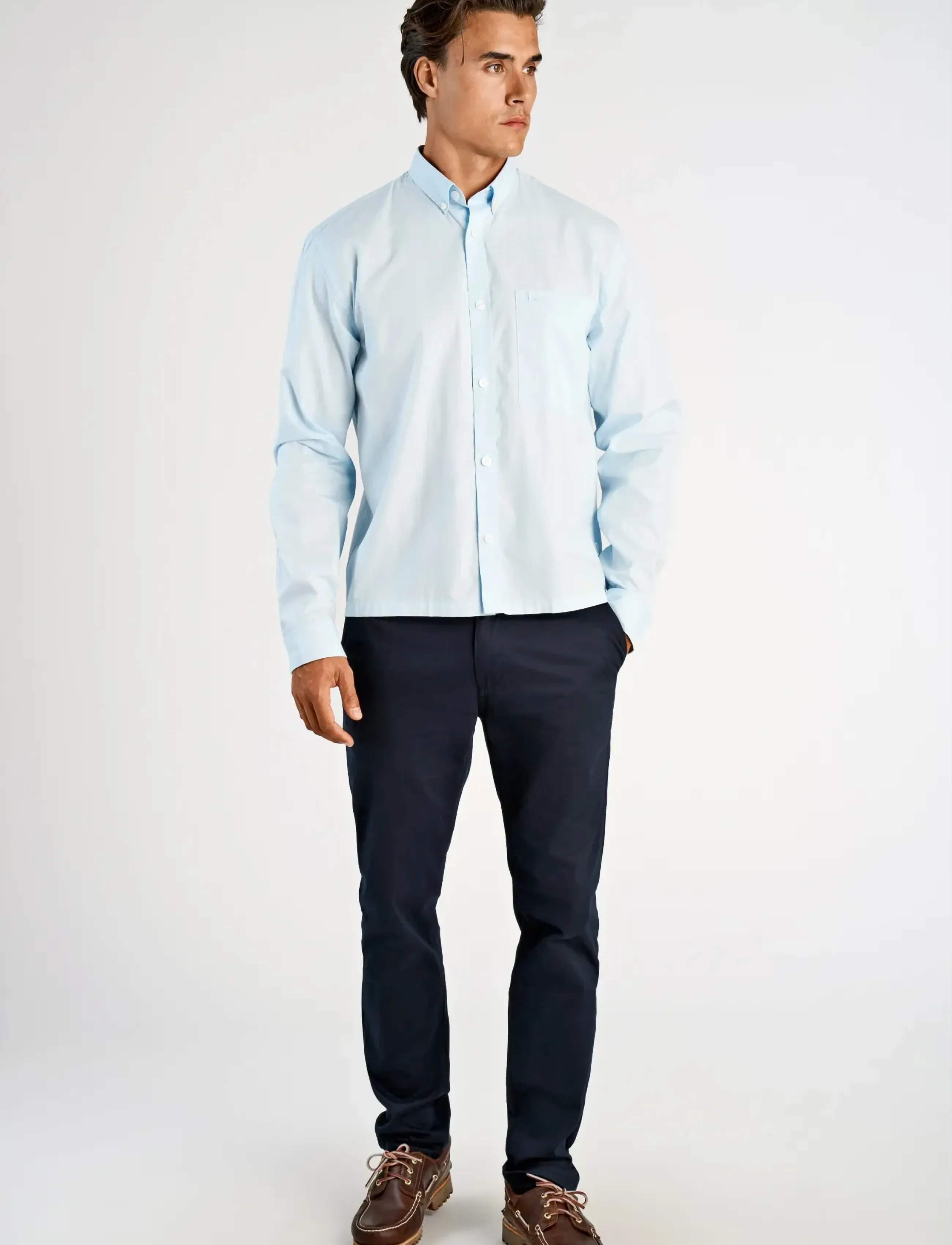 Lindbergh Fine oxford cropped shirt L/S - Frühlingsgarderobe - LT BLUE / blue