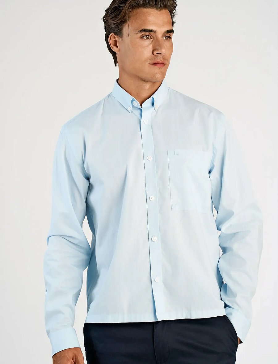 Lindbergh - Fine oxford cropped shirt L/S - oxford shirts - lt blue - 3