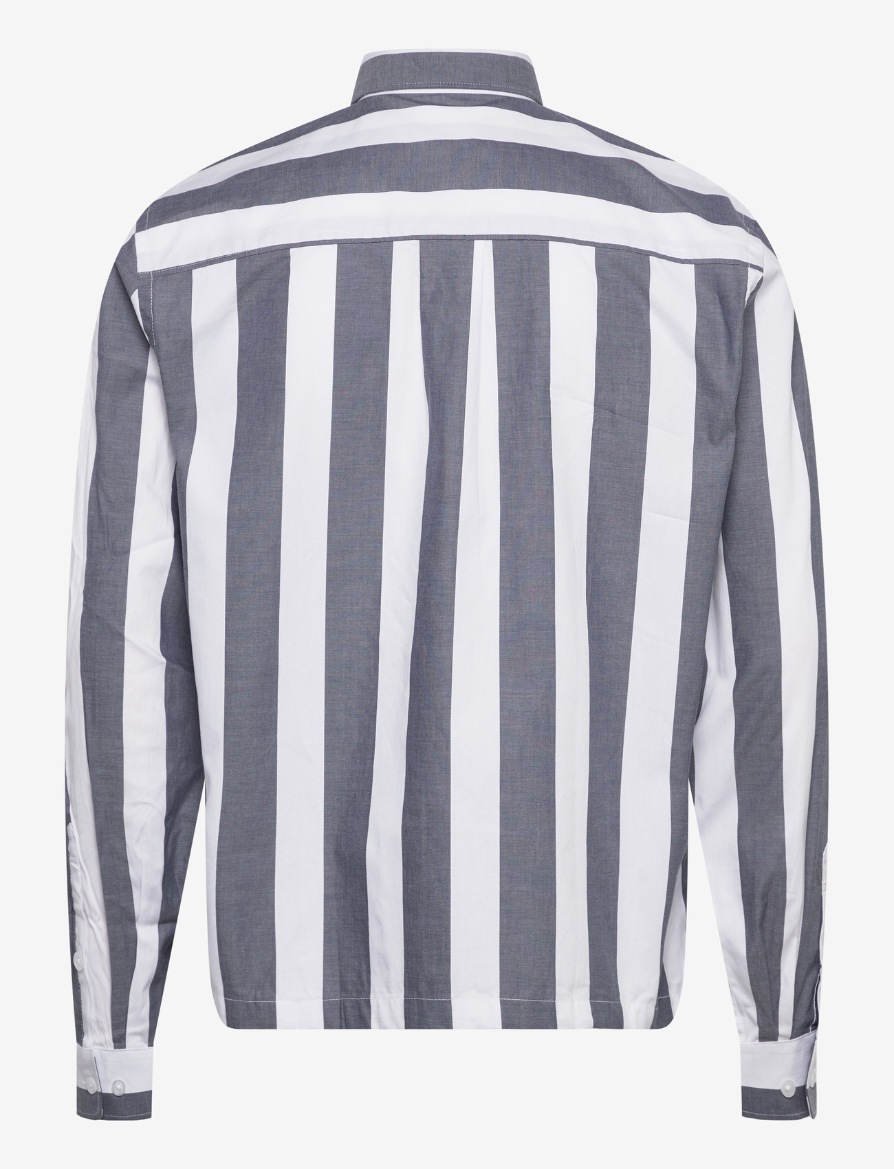 Lindbergh - Bold striped cropped shirt L/S - dryžuoti marškiniai - dk blue - 2