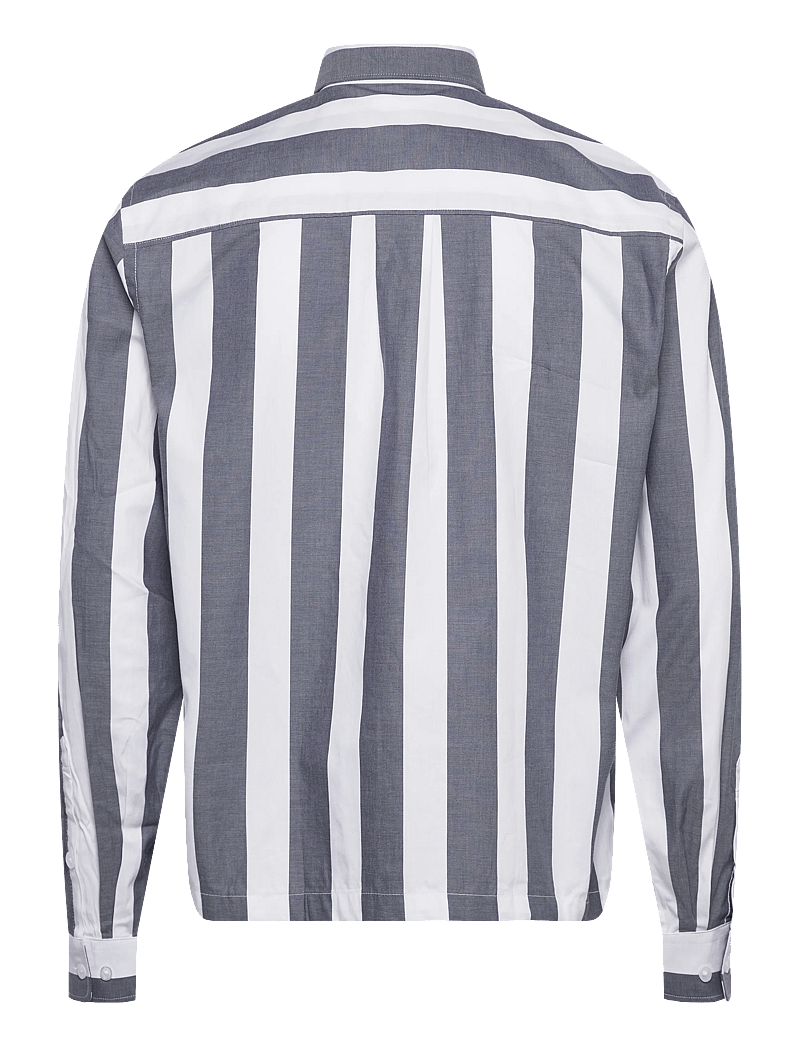 Lindbergh - Bold striped cropped shirt L/S - gestreifte hemden - dk blue - 2