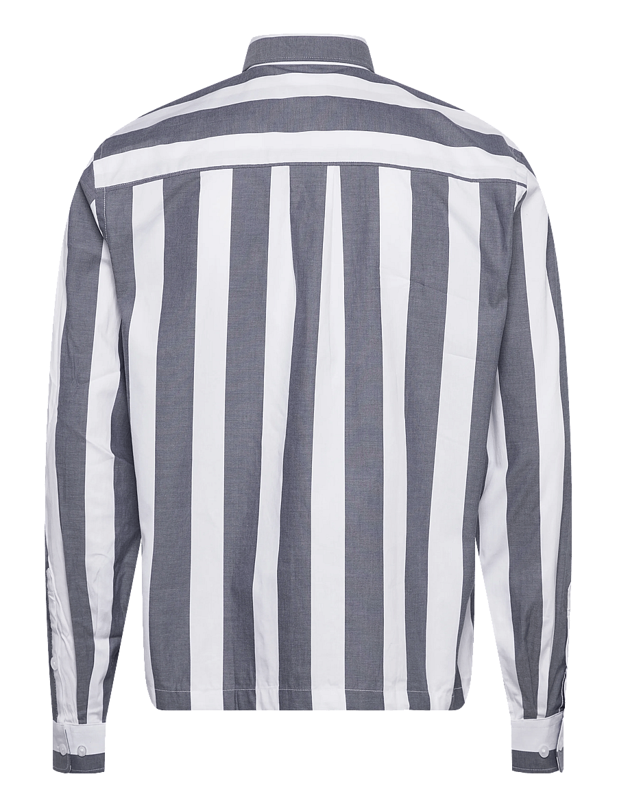 Lindbergh - Bold striped cropped shirt L/S - gestreifte hemden - dk blue - 2