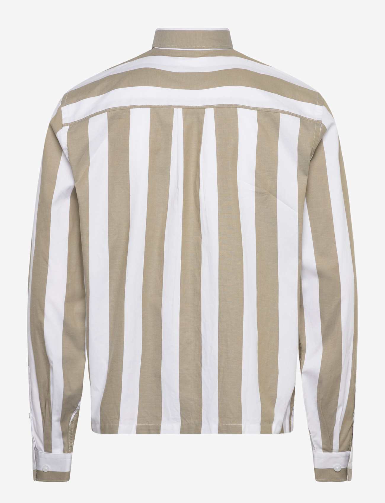 Lindbergh - Bold striped cropped shirt L/S - stribede skjorter - green - 2