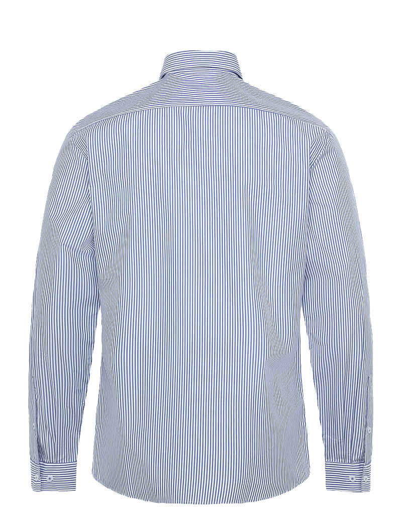 Lindbergh - Striped cotton dress shirt L/S - randiga skjortor - blue - 2