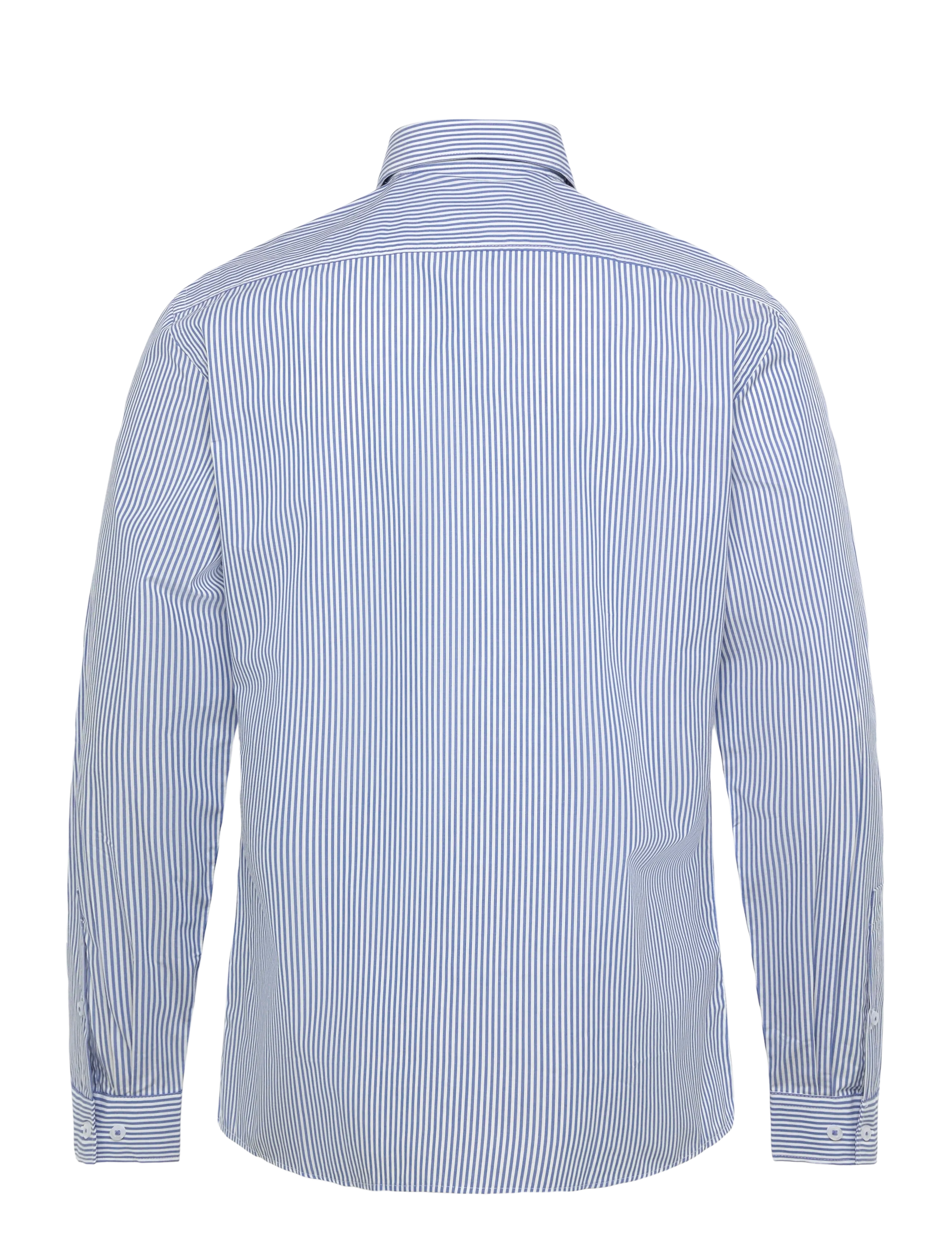 Lindbergh - Striped cotton dress shirt L/S - blue - 2